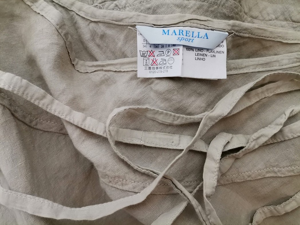 Marella Size 34 Color Beżowy Spódnica Maxi Długa Fabric Len 100%