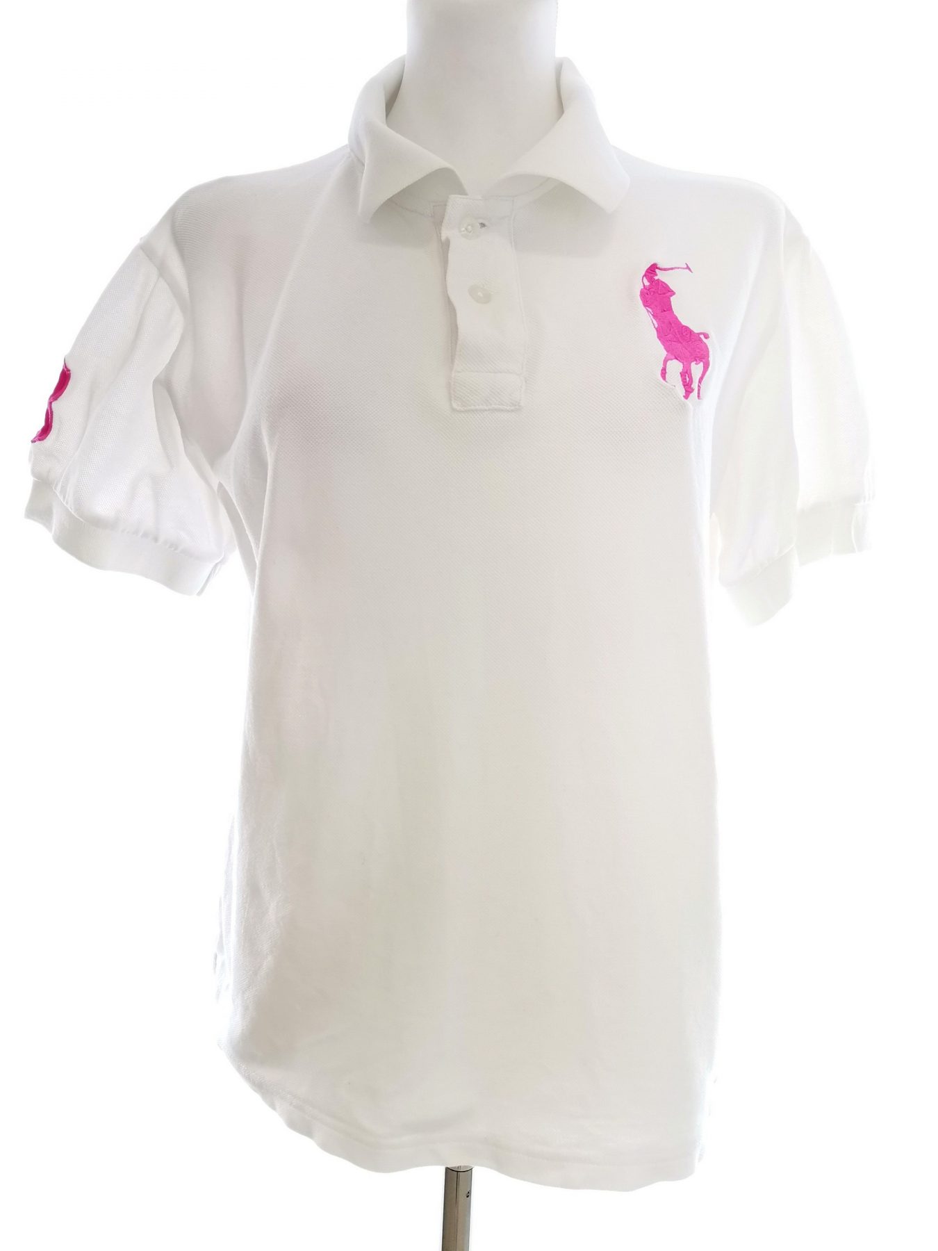 Ralph Lauren Size M Color Biały Kołnierz Koszulka Polo Krótki rękaw Fabric Bawełna 100%