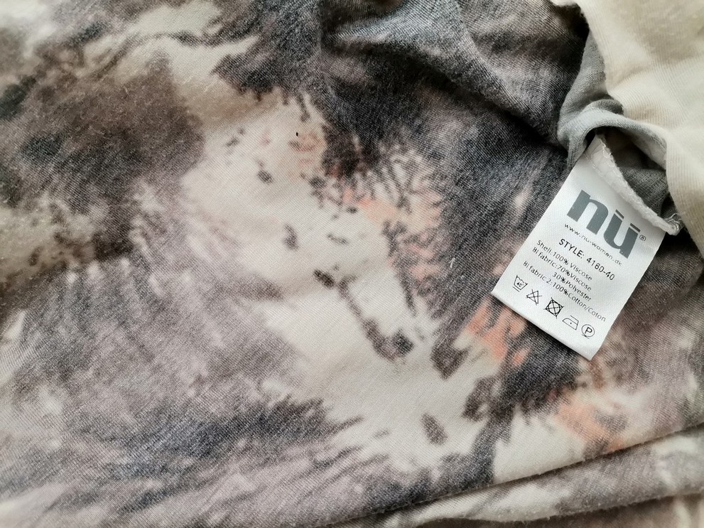 Nu by staff Size L Color Beżowy Okrągły dekolt Tunika Bluzka Długi rękaw Fabric Wiskoza 100%