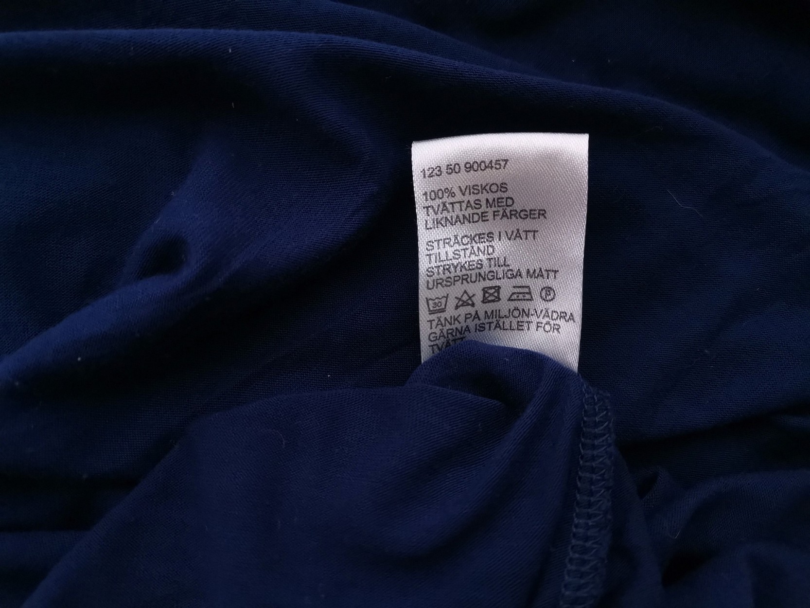 Wera stockholm Size M Color Granatowy Okrągły dekolt Bluzka Krótki rękaw Fabric Wiskoza 100%