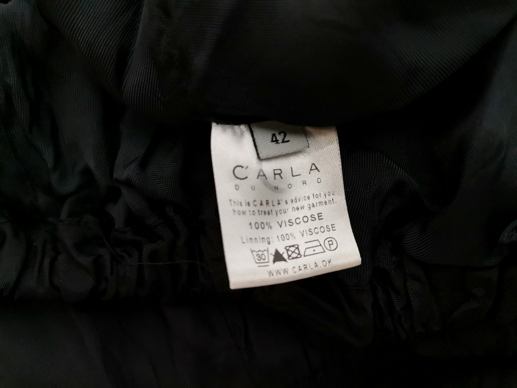 CARLA DU NORD Size 42 Color Czarny Kwadratowy dekolt Sukienka Trapezowa Krótki rękaw Do Kolan Fabric Wiskoza 100%