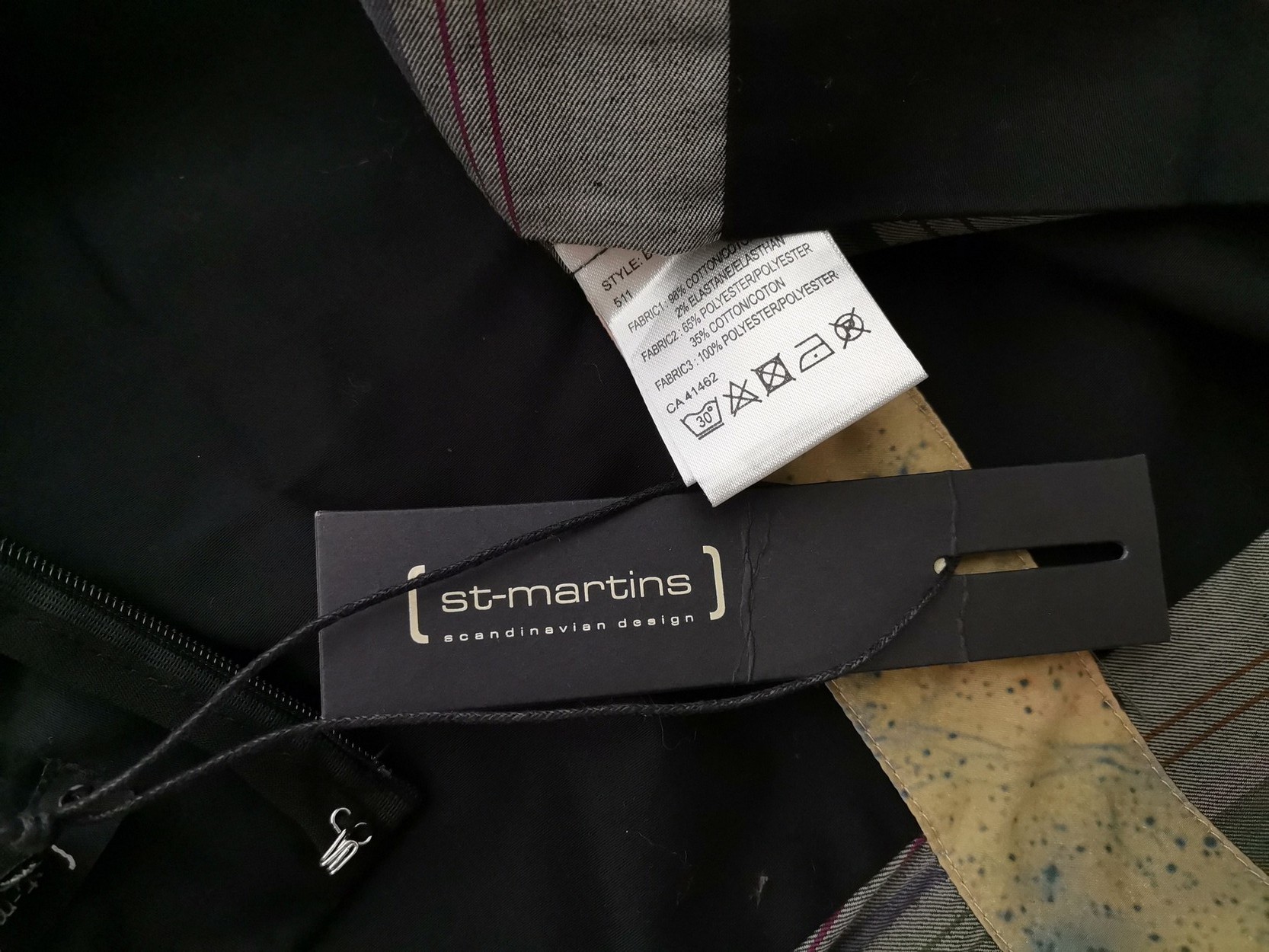 St-martins Size 40 Color Czarny Pasy W serek Sukienka Ołówkowa Krótki rękaw Do Kolan Fabric Bawełna