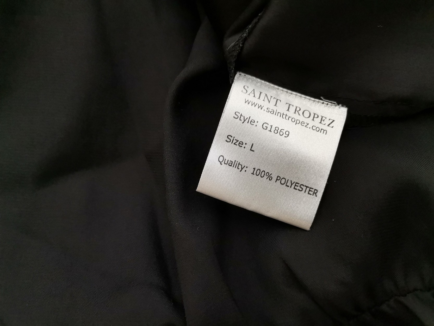 Saint tropez Size L Color Czarny Okrągły dekolt Sukienka Blouson Rękaw 3/4 Midi