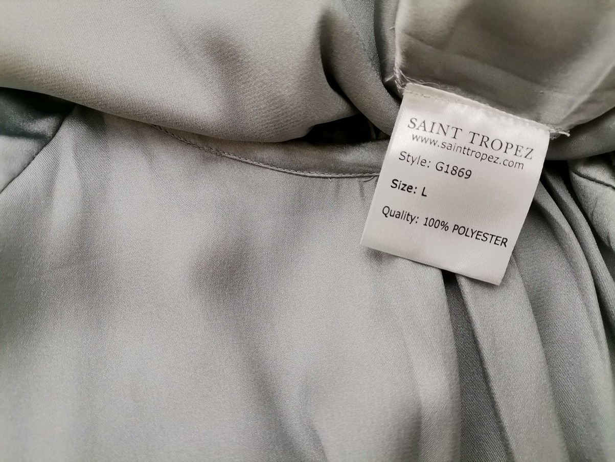 Saint tropez Size L Color Szary Okrągły dekolt Sukienka Blouson Rękaw 3/4 Midi