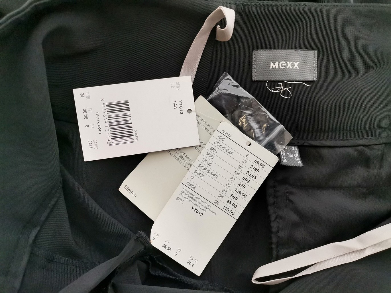 Mexx Size 34 Color Czarny Spodnie Eleganckie