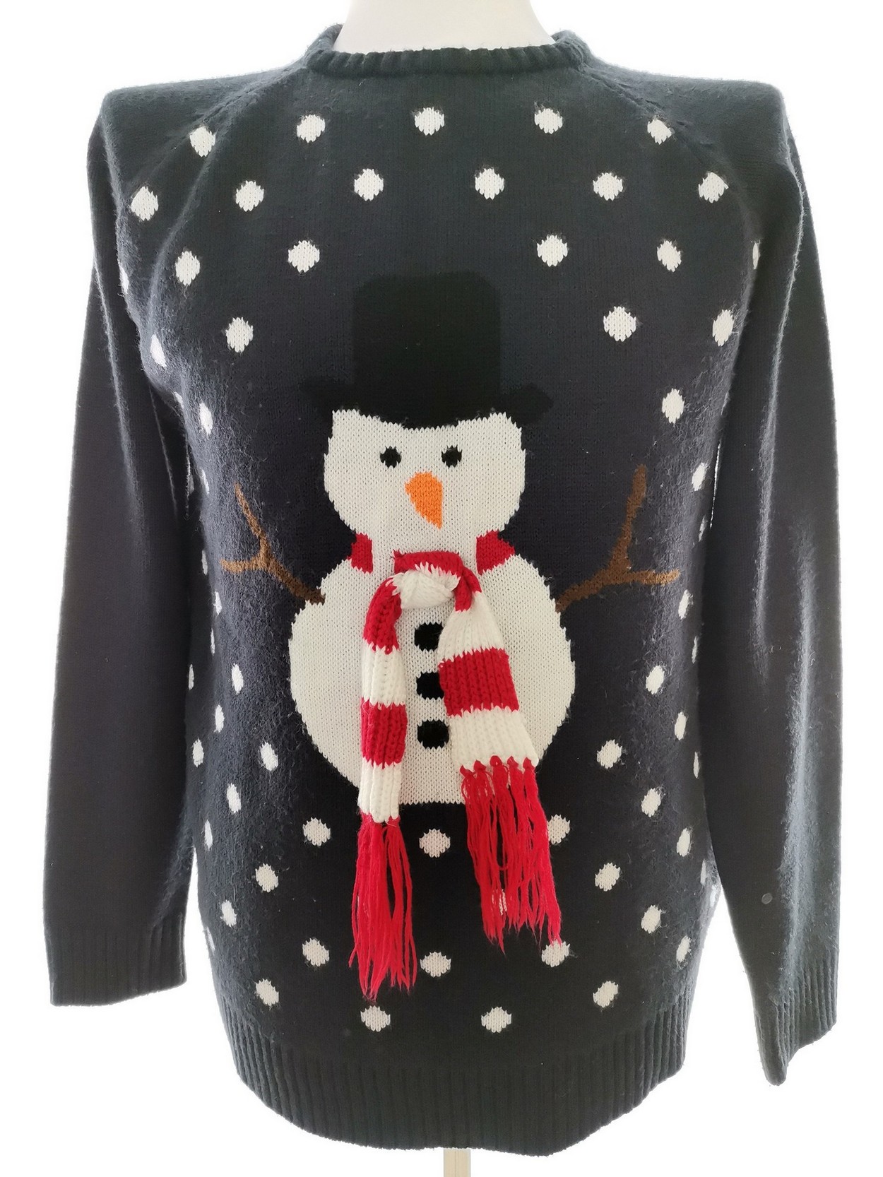 Merry Christmas Size L Color Granatowy Męski Sweter Długi rękaw Fabric Akryl 100%