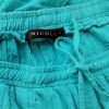 Nicole Size L Color Turkusowy Spodnie Casual Fabric Bawełna 100%