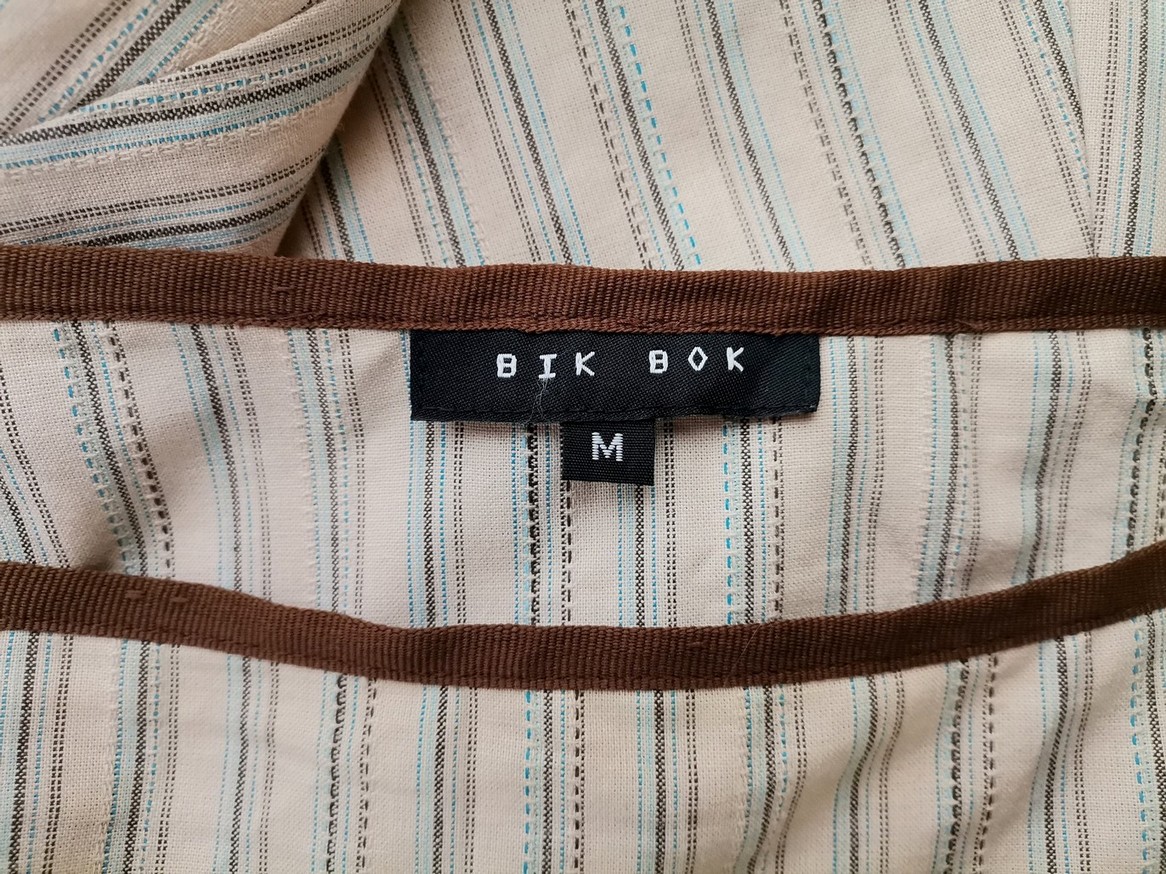 BIK BOK Size M Color Beżowy Pasy Spódnica Trapezowa Midi Fabric Bawełna 100%