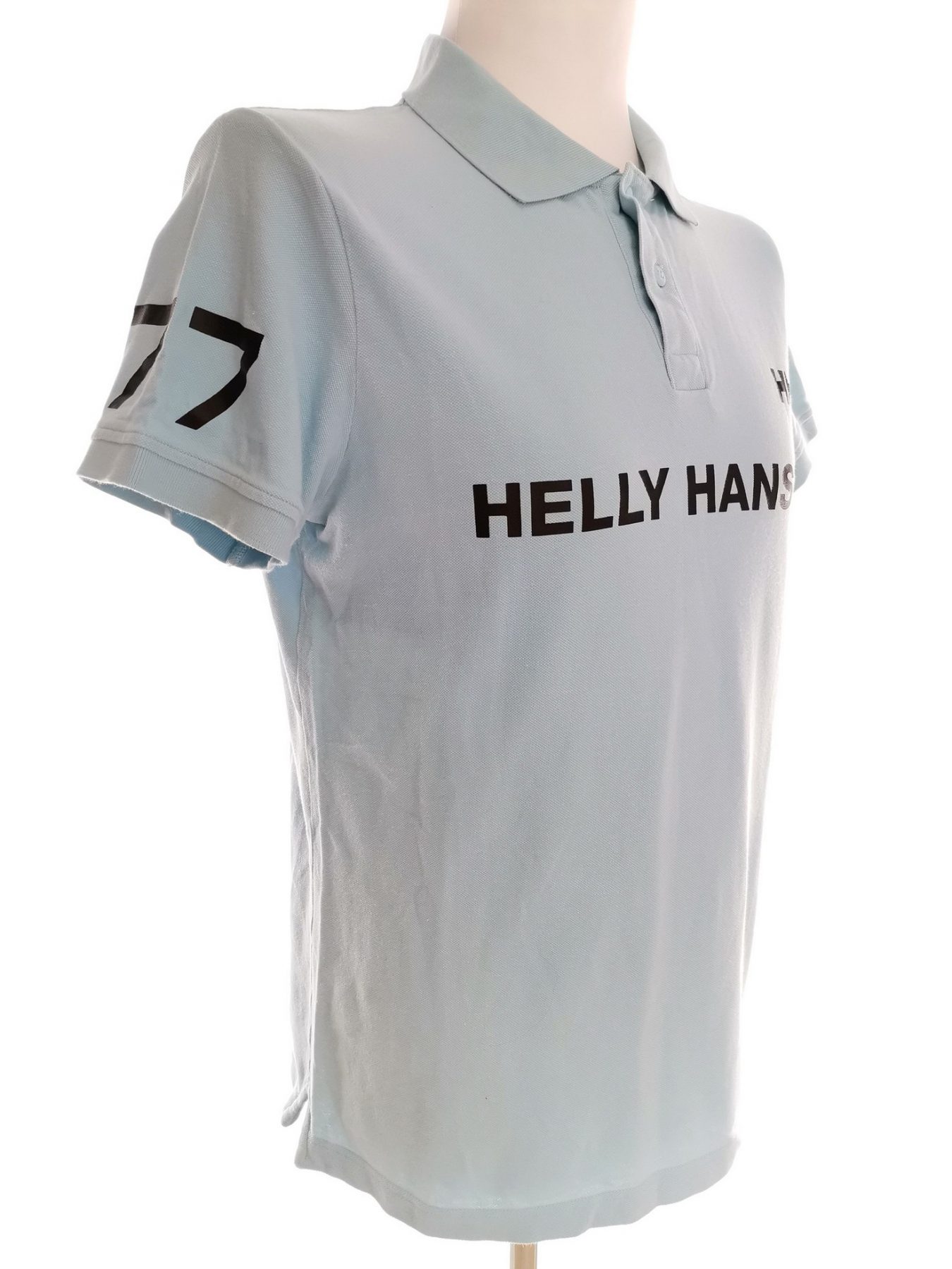 HELLY HANSEN Size L Color Turkusowy Kołnierz Męska Koszula Polo Krótki rękaw Fabric Bawełna 100%