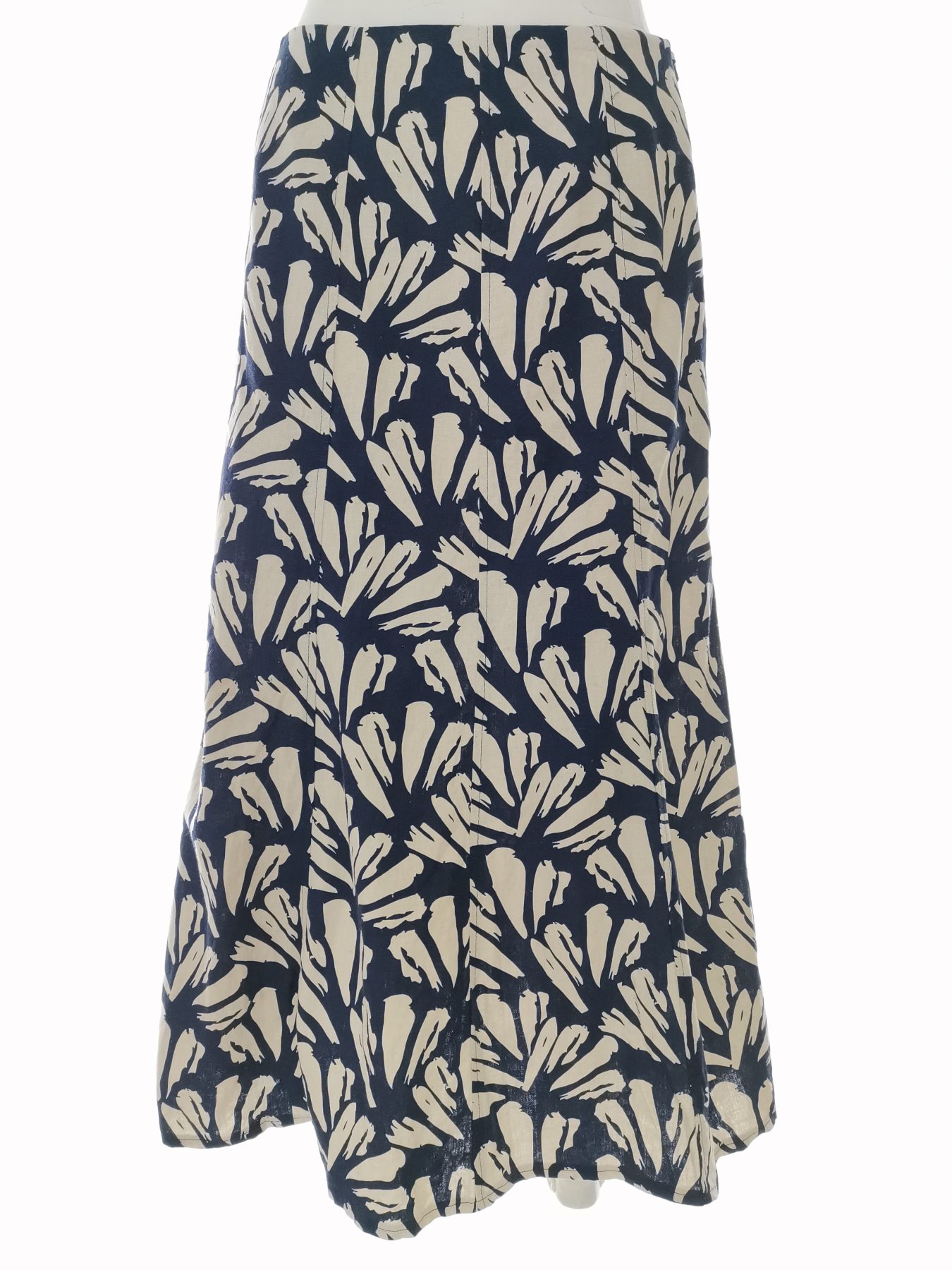 Ewm Size 10 (38) Color Granatowy Spódnica Maxi Długa Fabric Len