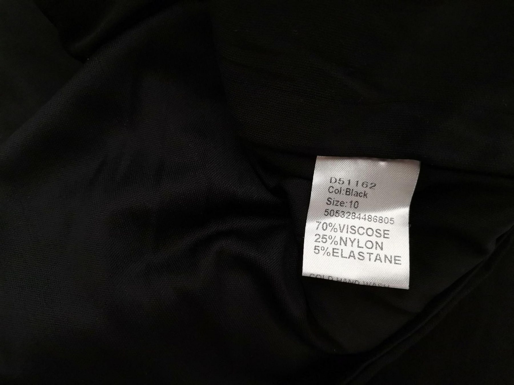 STELLA MORGAN Size 10 (38) Color Czarny Split Crew Neck Sukienka Ołówkowa Krótki rękaw Do Kolan Fabric Wiskoza