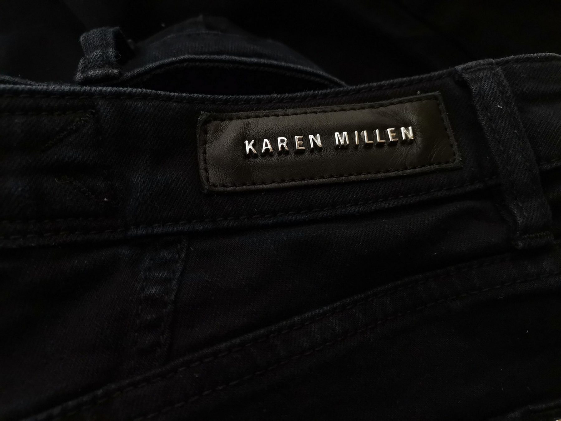 Karen MILLEN Size 12 (40) Color Czarny Spodnie Jeansy Fabric Bawełna