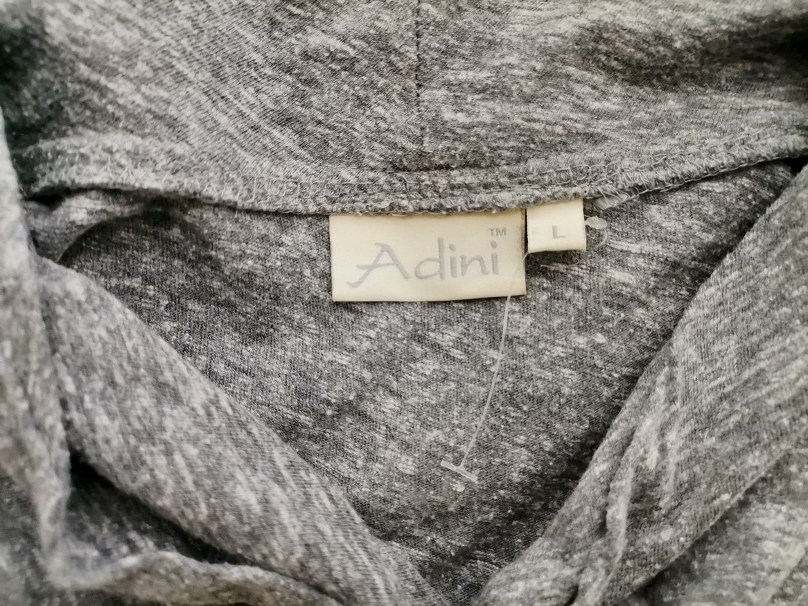 Adini Size L Color Szary Drapowany dekolt Tunika Bluzka Długi rękaw Fabric Bawełna 100%