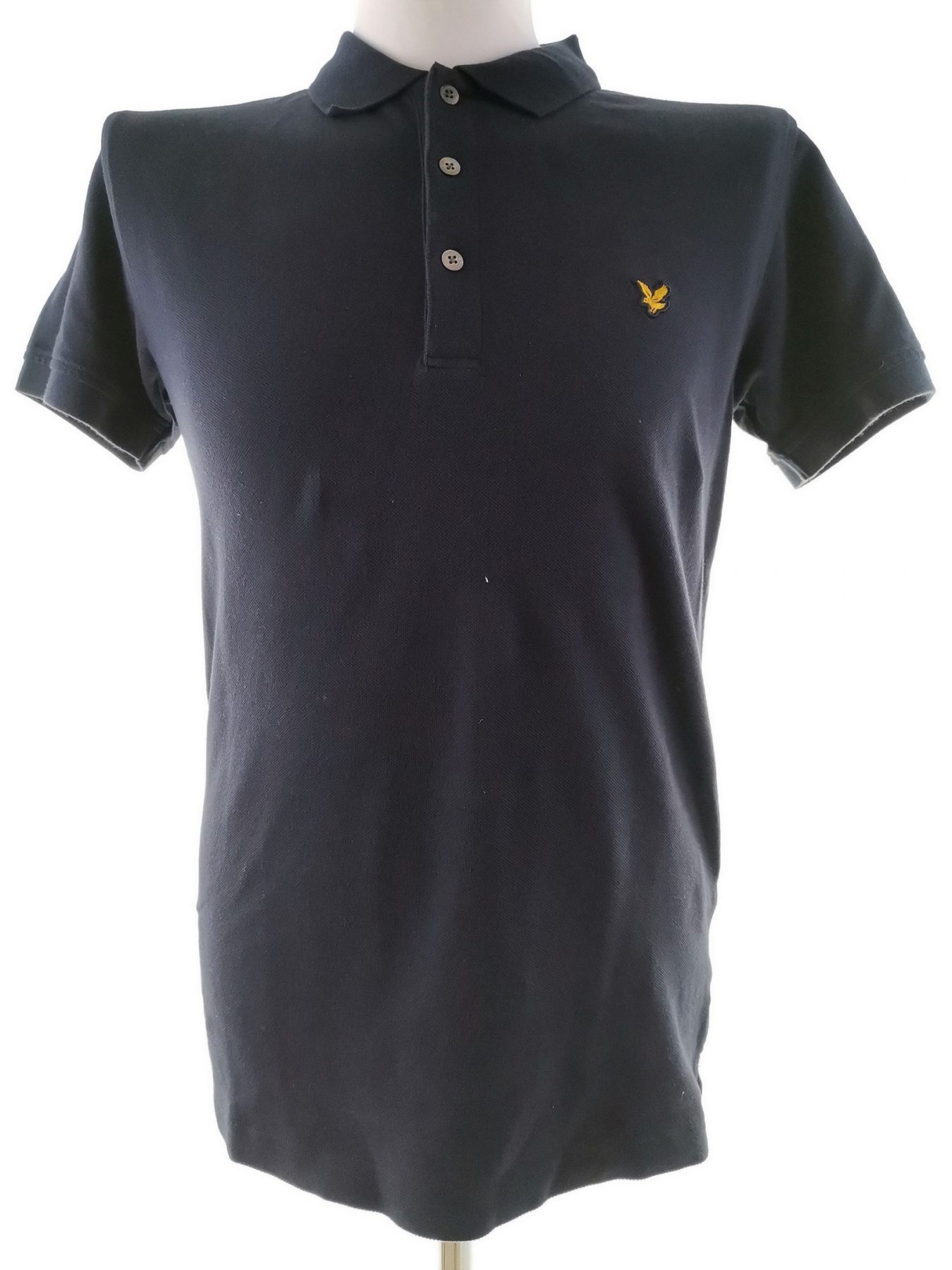 Lyle & Scott Size M Color Granatowy Kołnierz Męska Koszula Polo Krótki rękaw Fabric Bawełna 100%