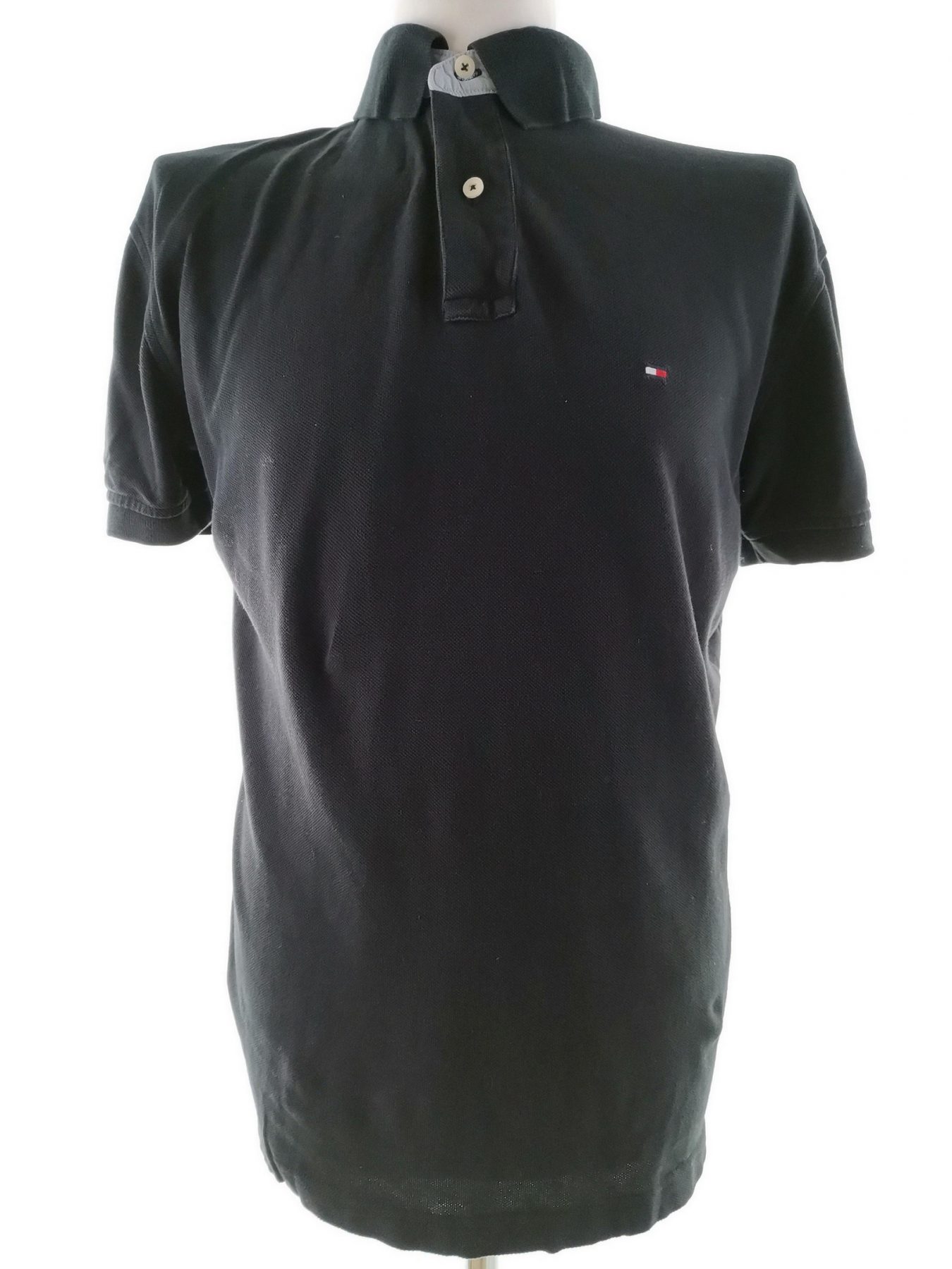 Tommy hilfiger Size L Color Czarny Kołnierz Męska Koszula Polo Krótki rękaw Fabric Bawełna 100%