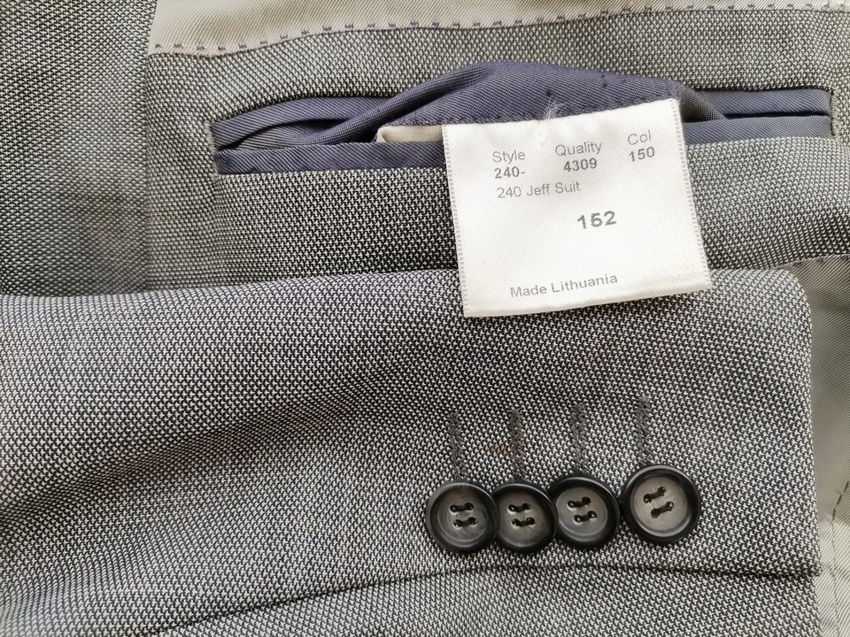 Oscar Jacobson Size XL Color Szary Męska Marynarka Długi rękaw Fabric Wełna 100%