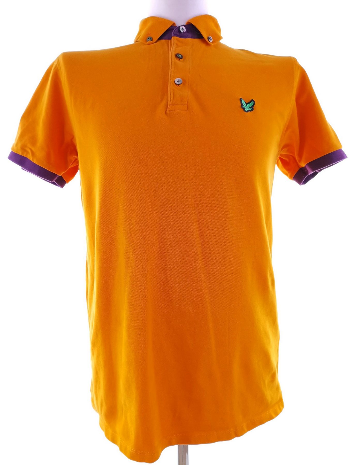 Lyle & Scott Size M Color Pomarańczowy Kołnierz Męska Koszula Polo Krótki rękaw Fabric Bawełna