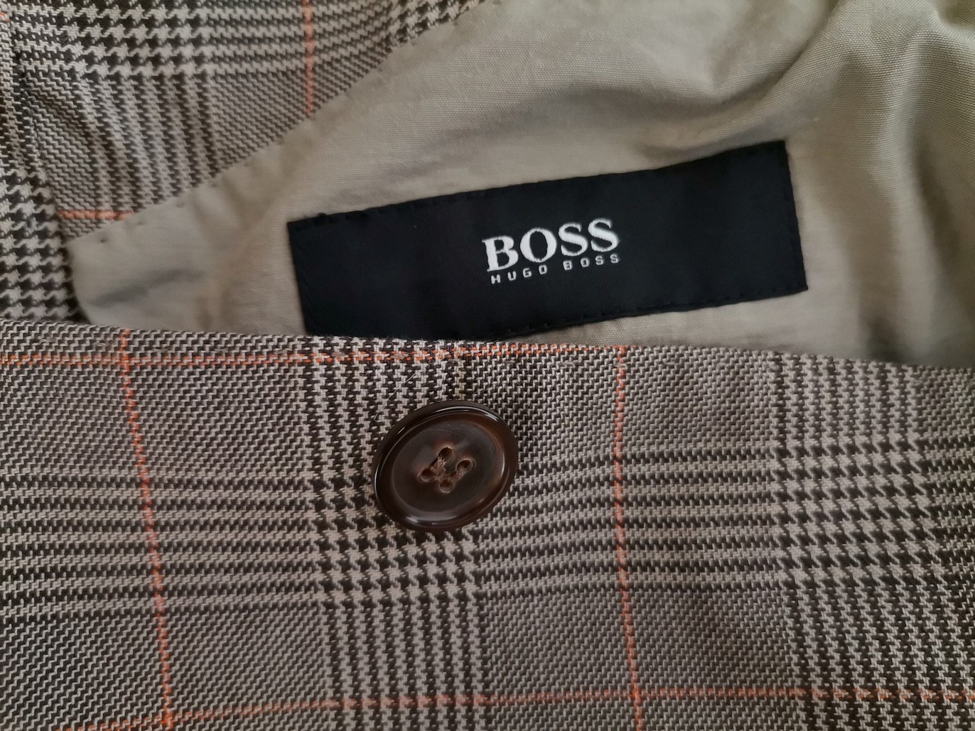 Hugo Boss Size 50 Color Szary Krata Męska Marynarka Długi rękaw Fabric Bawełna 100%