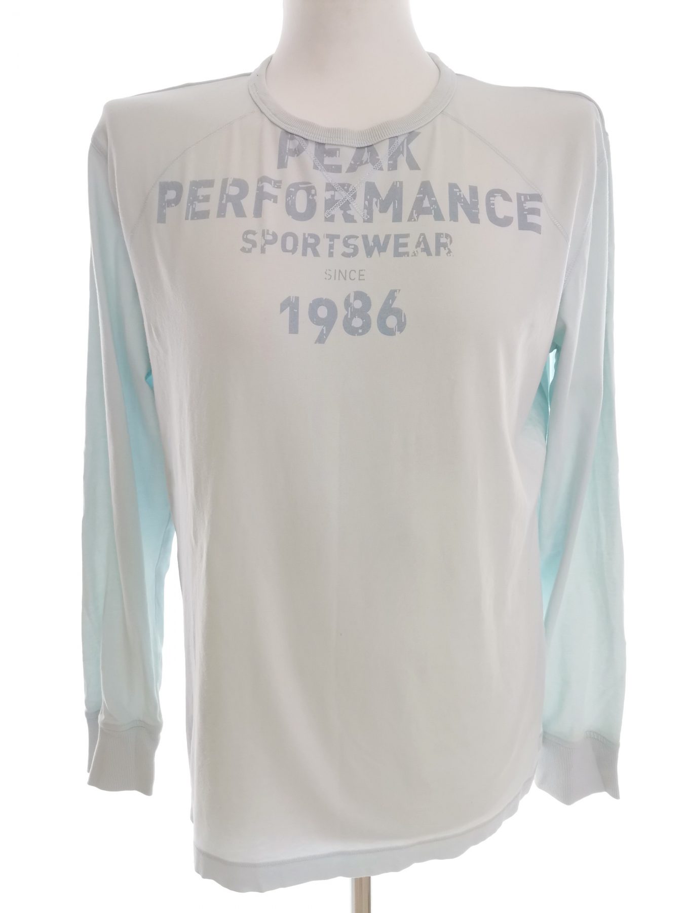 Peak performance Size L Color Niebieski Męski Sweter Długi rękaw Fabric Bawełna 100%