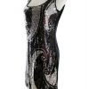 One two Size M Color Czarny Kwadratowy dekolt Sukienka Bodycon Bezrękawnik Do Kolan Fabric Wiskoza