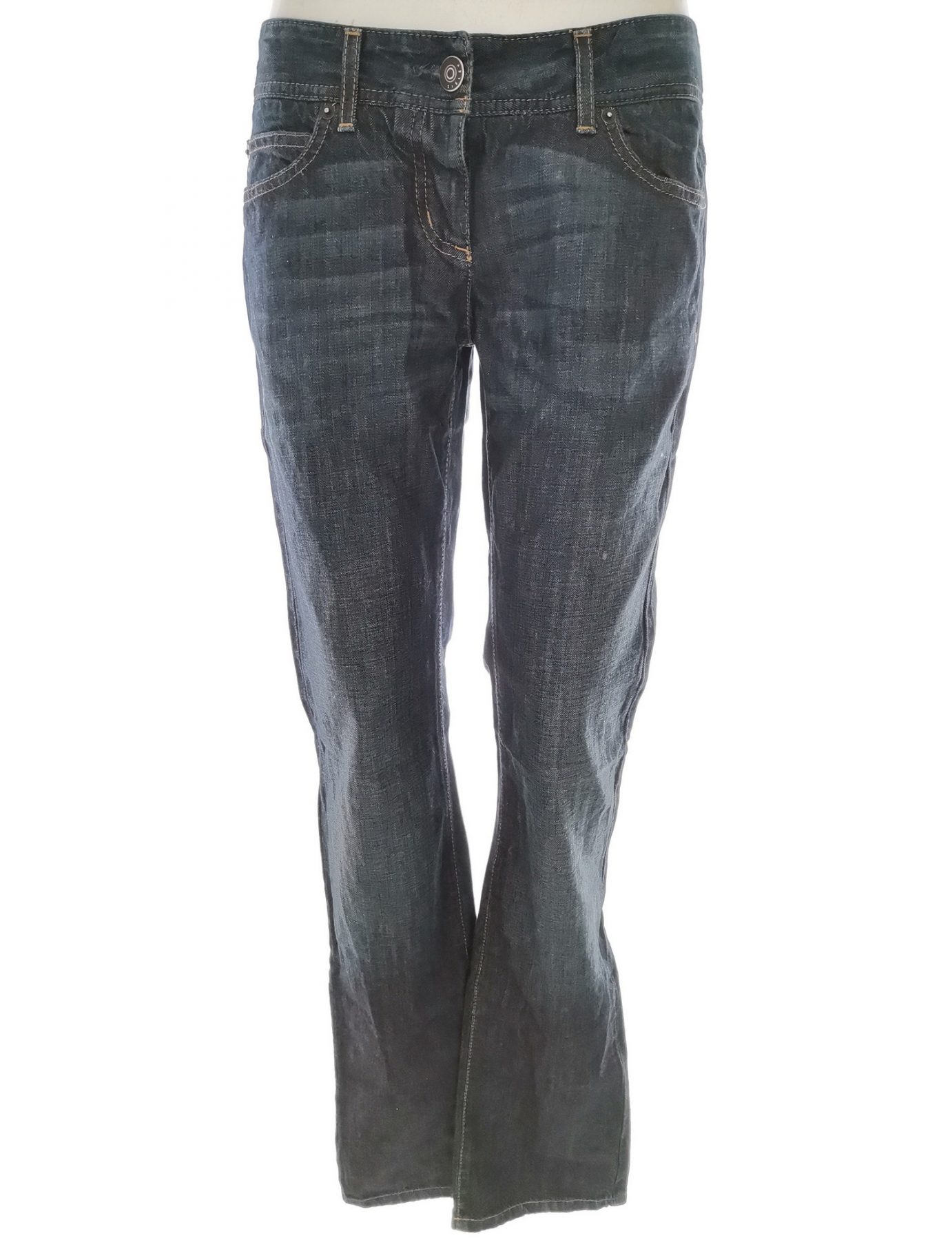 Sisley Size 42 Color Granatowy Spodnie Jeansy Fabric Bawełna 100%