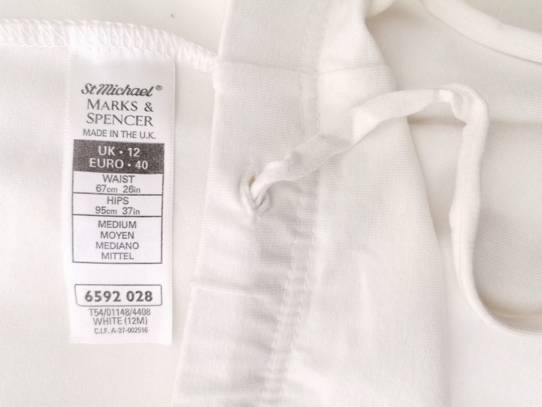 Marks&spencer Size 12 (40) Color Biały Spodnie Casual Fabric Wiskoza