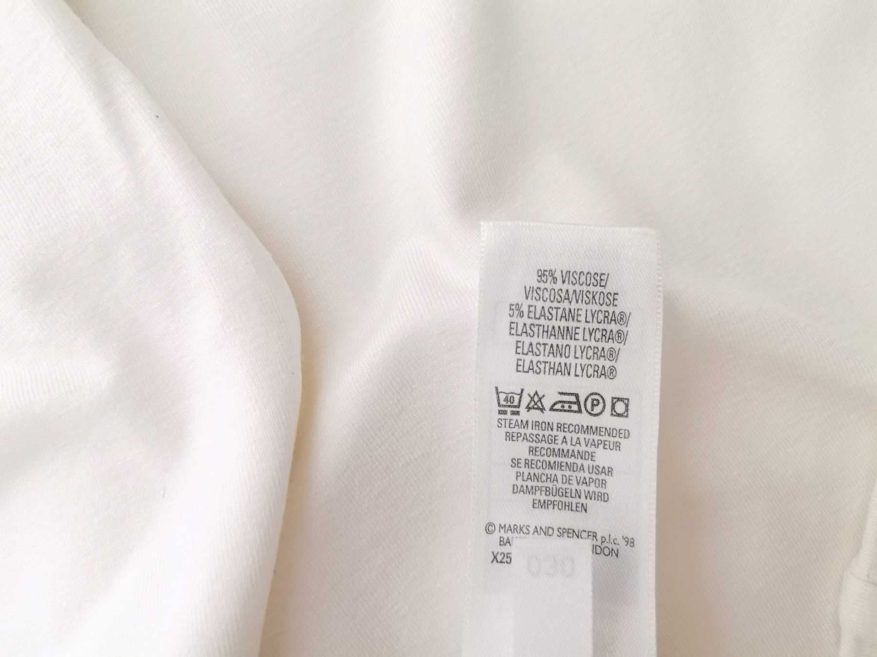 Marks&spencer Size 12 (40) Color Biały Spodnie Casual Fabric Wiskoza