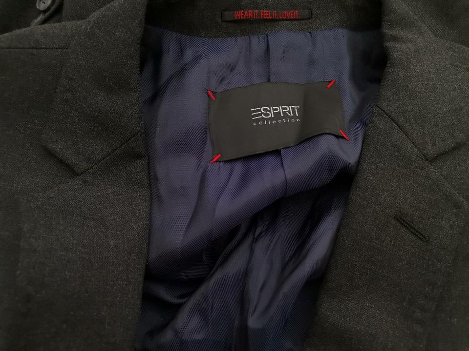 Esprit Size 54 Color Szary Męska Marynarka Długi rękaw