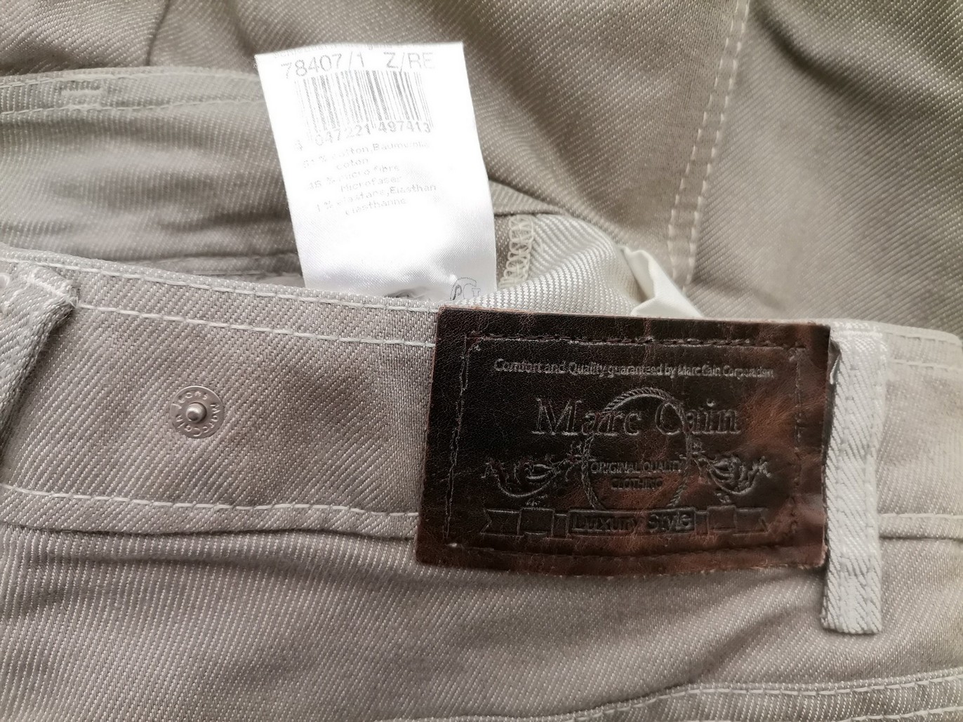 Marc Cain Size 3 (42) Color Szary Spodnie Jeansy Fabric Bawełna