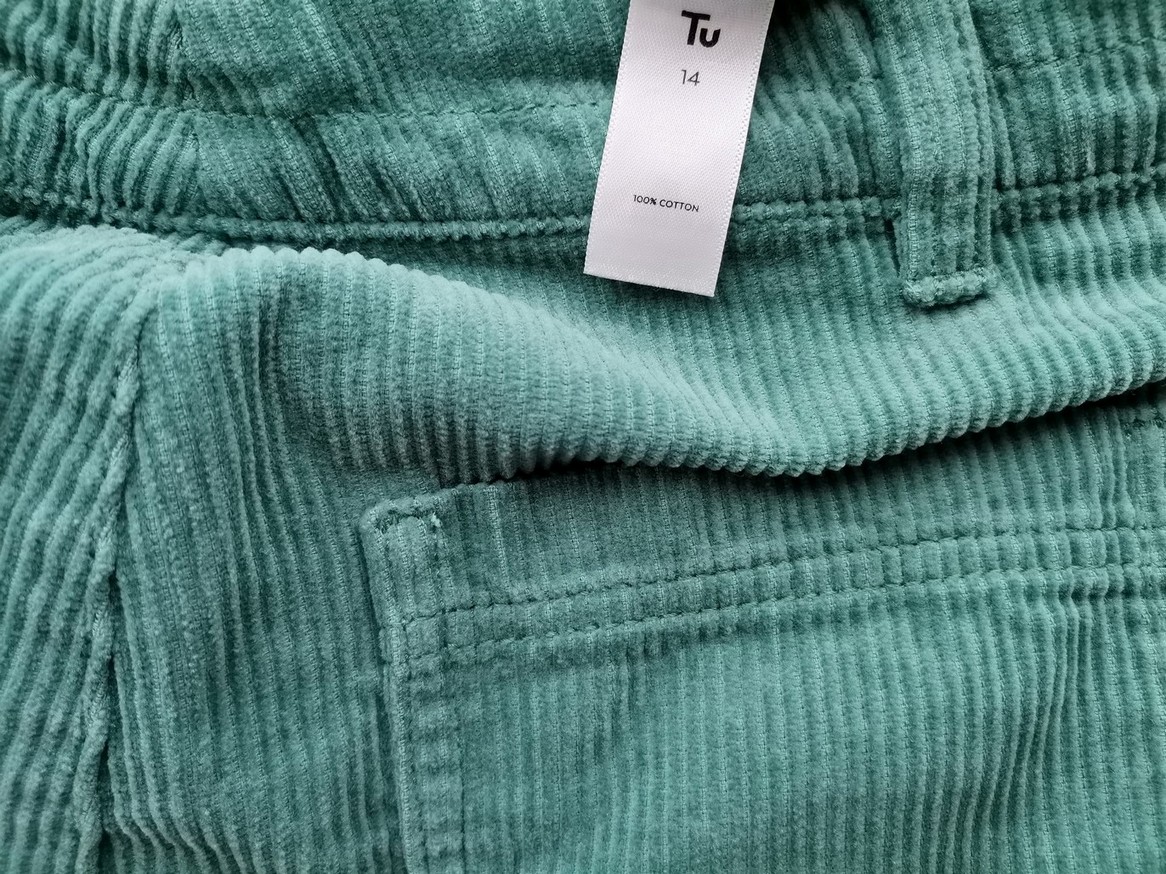 Tu Size 14 (42) Color Turkusowy Spódnica Mini Do Kolan Fabric Bawełna 100%