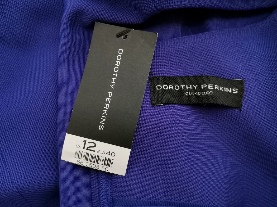 Dorothy perkins Size 12 (40) Color Granatowy Kwadratowy dekolt Sukienka Ołówkowa Krótki rękaw Midi