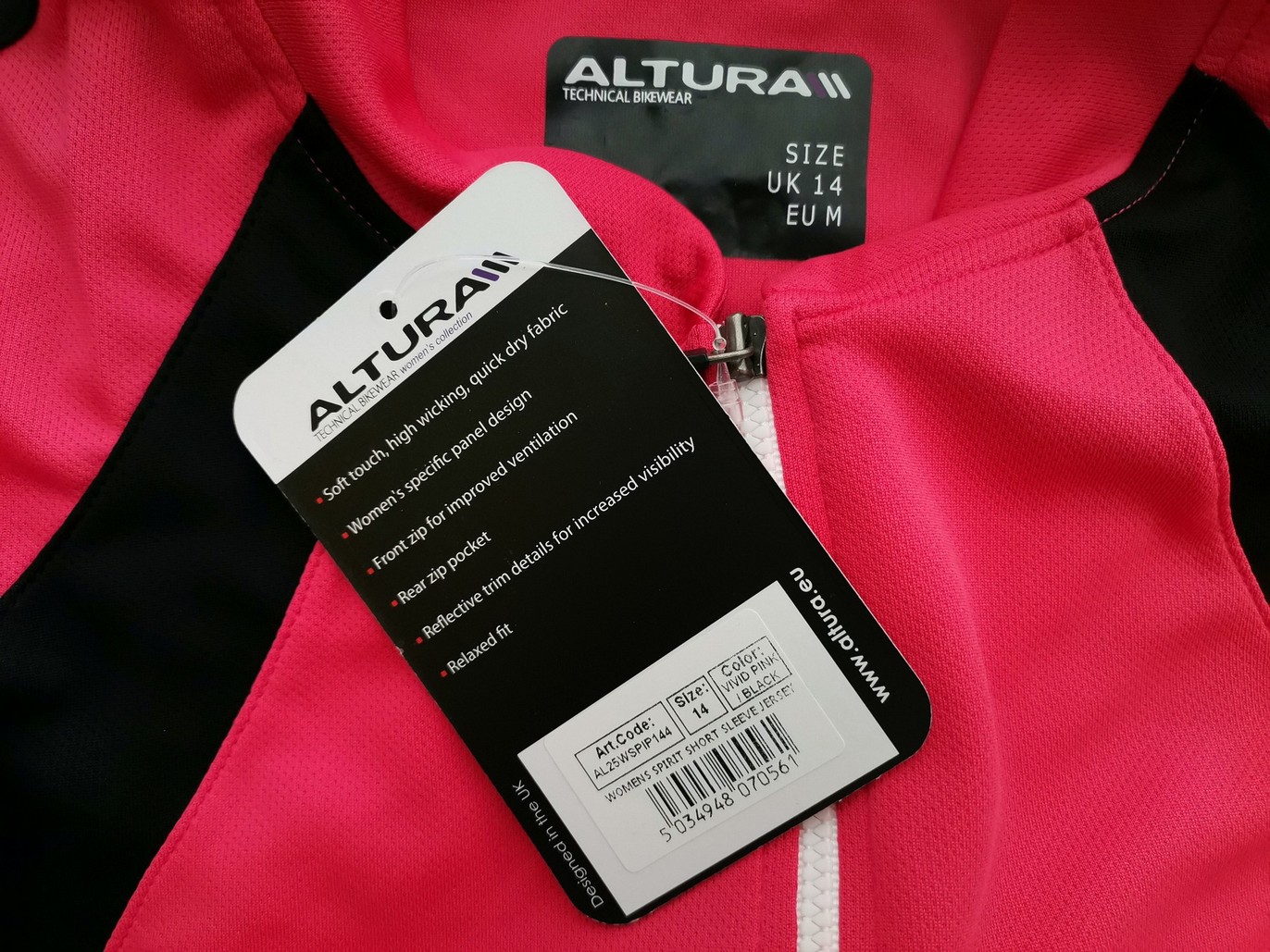 ALTURA technical bikewear Size 14 (42) Color Różowy Kołnierz Koszulka Polo Krótki rękaw