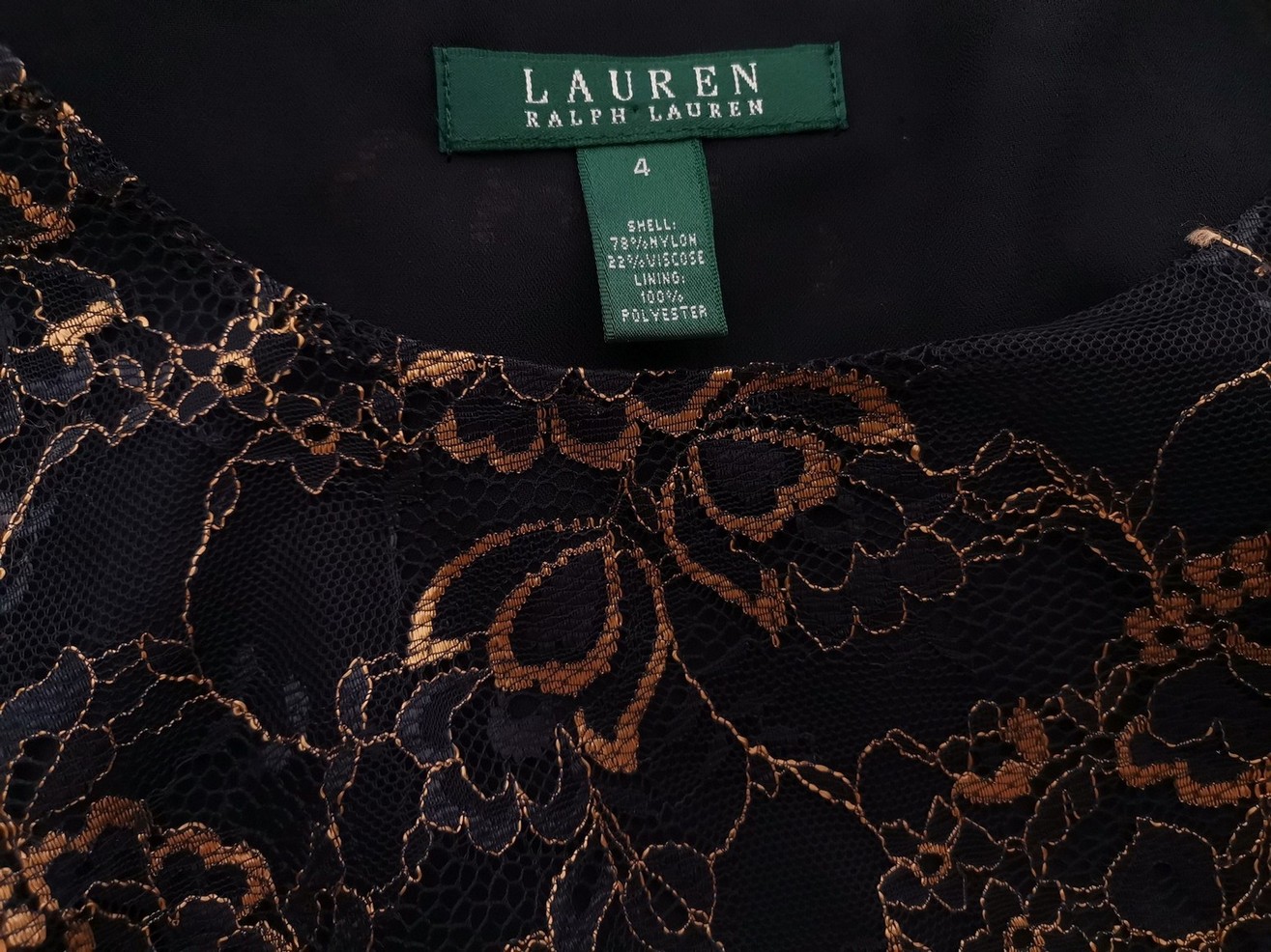 Lauren ralph lauren Size 4 (42) Color Czarny Okrągły dekolt Bluzka Bezrękawnik