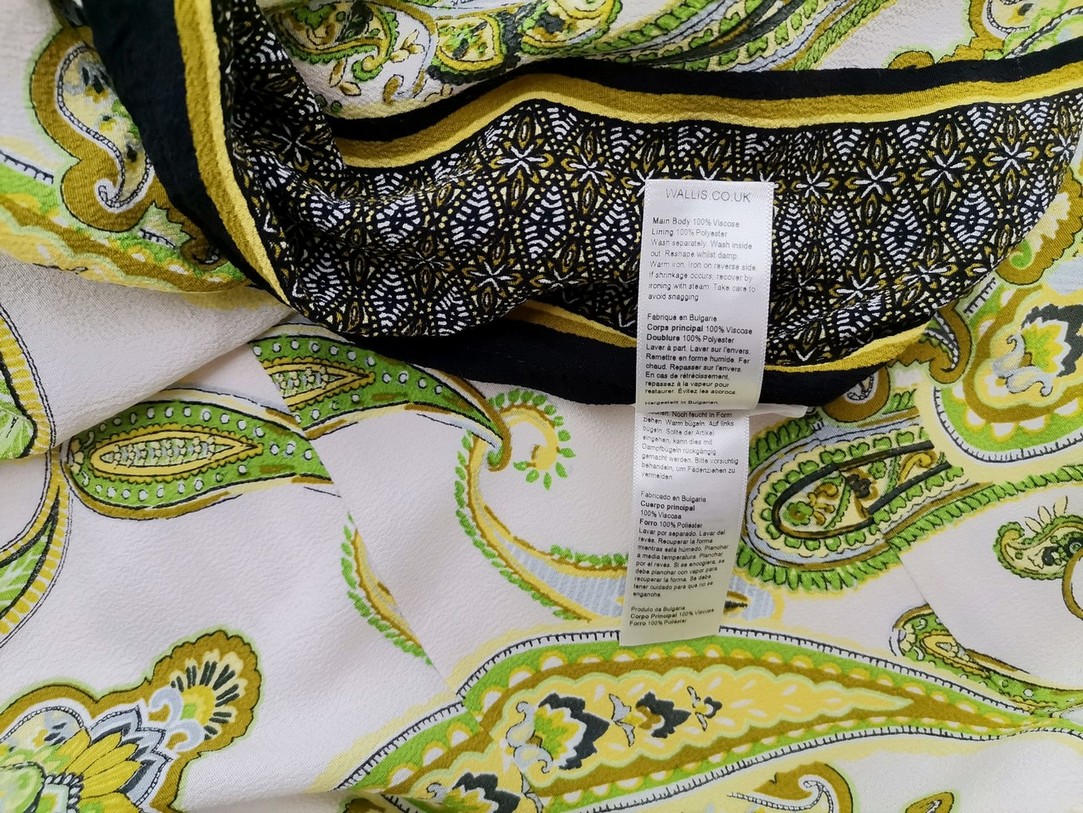 Wallis Size 14 (42) Color Limonkowa Zieleń Okrągły dekolt Sukienka Prosta Bezrękawnik Do Kolan Fabric Wiskoza 100%