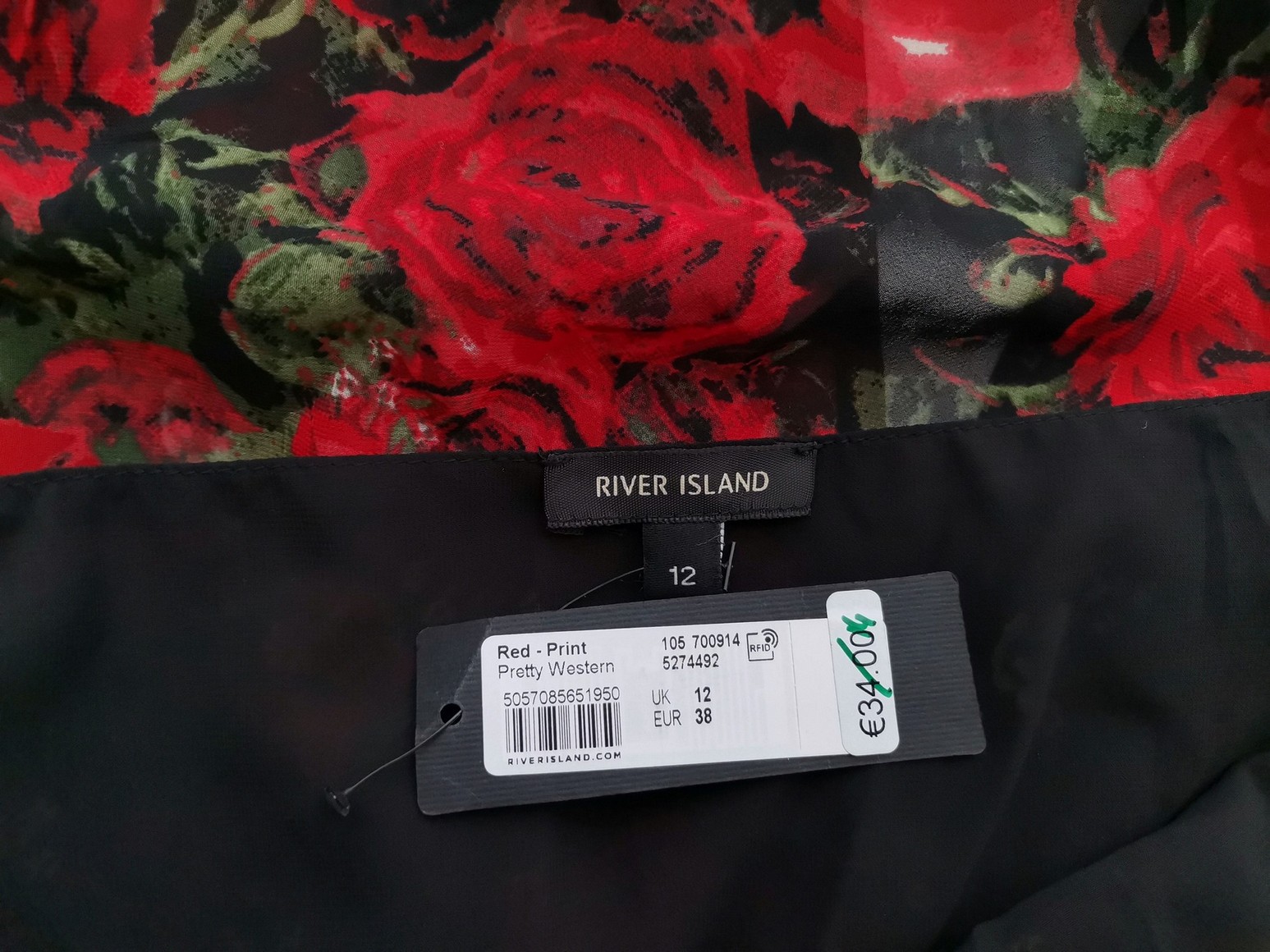 River island Size 12 (40) Color Czarny Odkryte Ramiona Sukienka Blouson Bezrękawnik Do Kolan