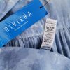 RIVIERA Size M Color Niebieski Dekolt U Sukienka Mini Bezrękawnik Krótka Fabric Wiskoza 100%