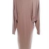 Day Birger Et Mikkelsen Size XL Color Szary W serek Sukienka Trapezowa Rękaw 3/4 Midi Fabric Modal