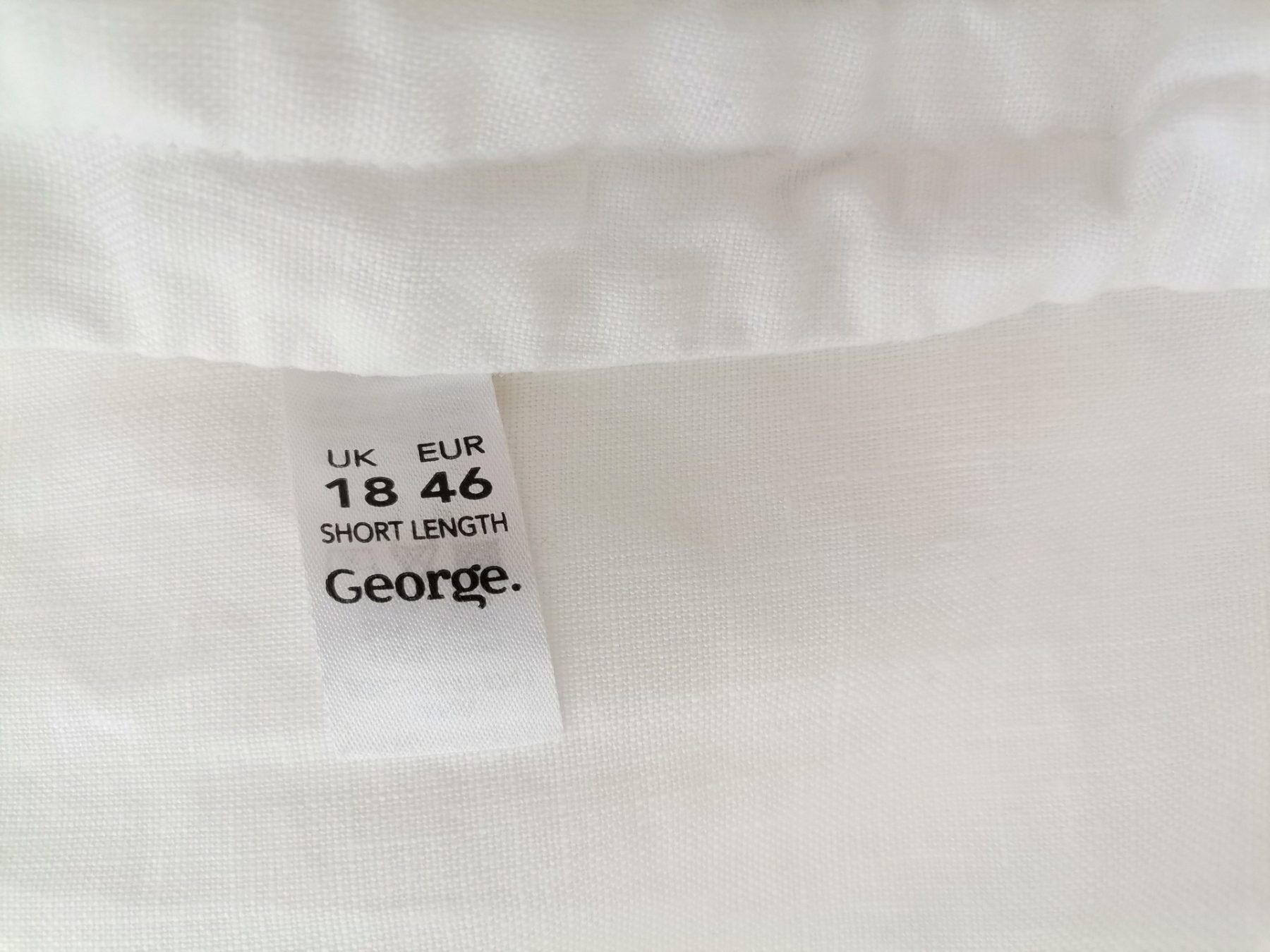 Moda at George Size 18 (46) Color Biały Spodnie Casual Fabric Len 100%