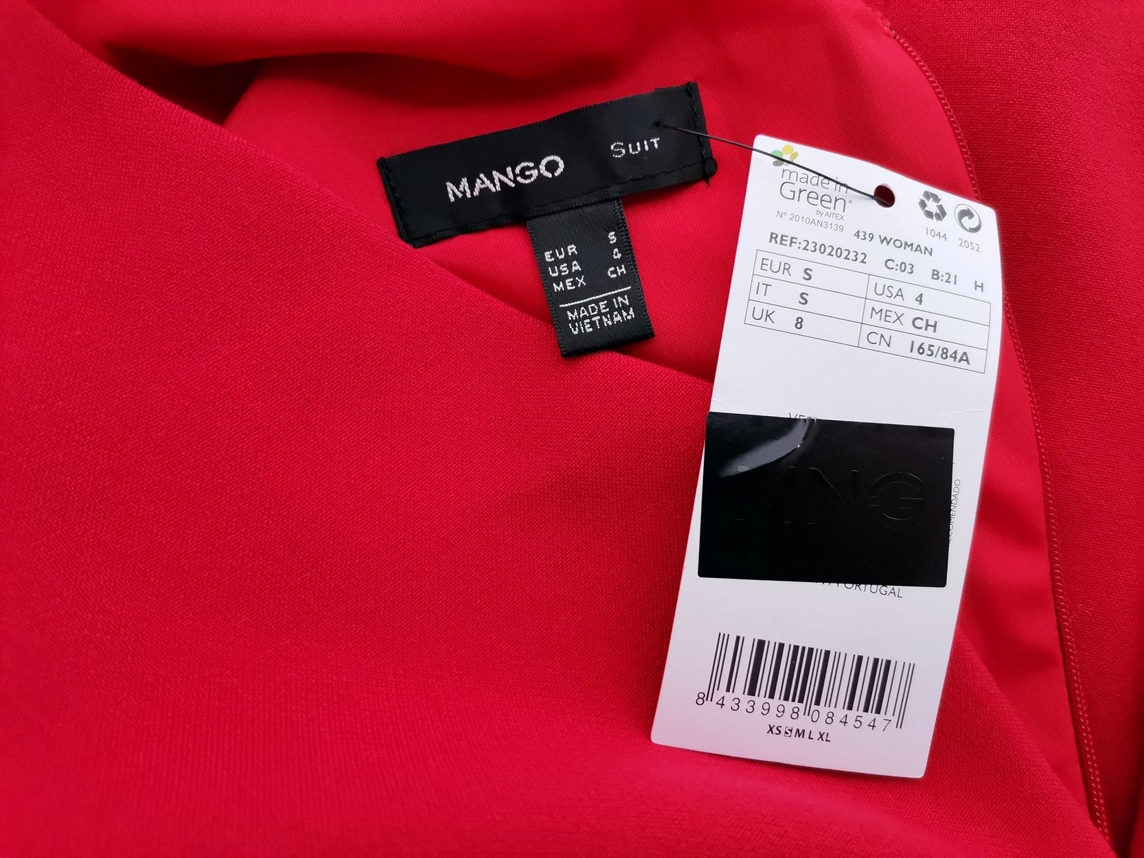 Mango Size S Color Czerwony W serek Sukienka Ołówkowa Bezrękawnik Do Kolan