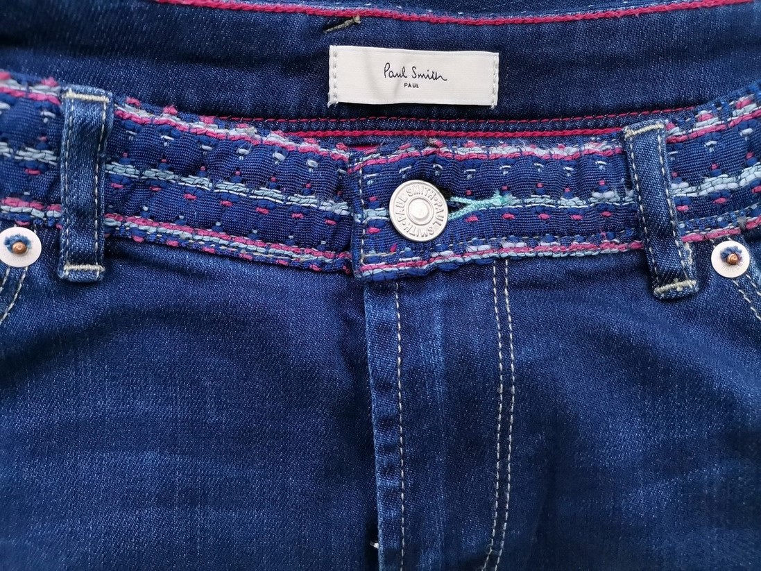 Paul Smith Size 29 Color Granatowy Spodnie Jeansy Fabric Bawełna