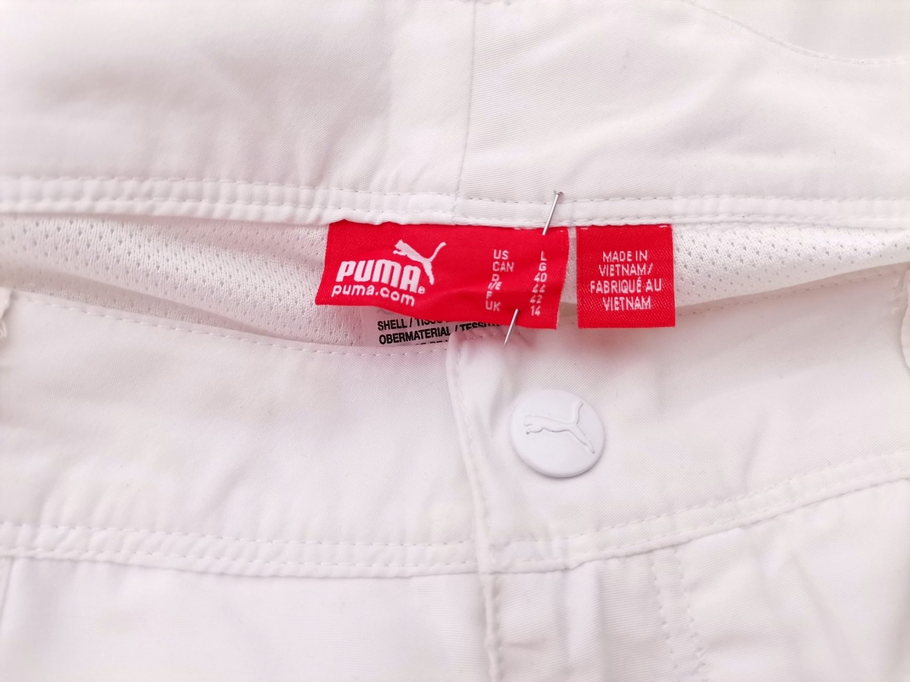 Puma Size L (40) Color Biały Spodnie Casual