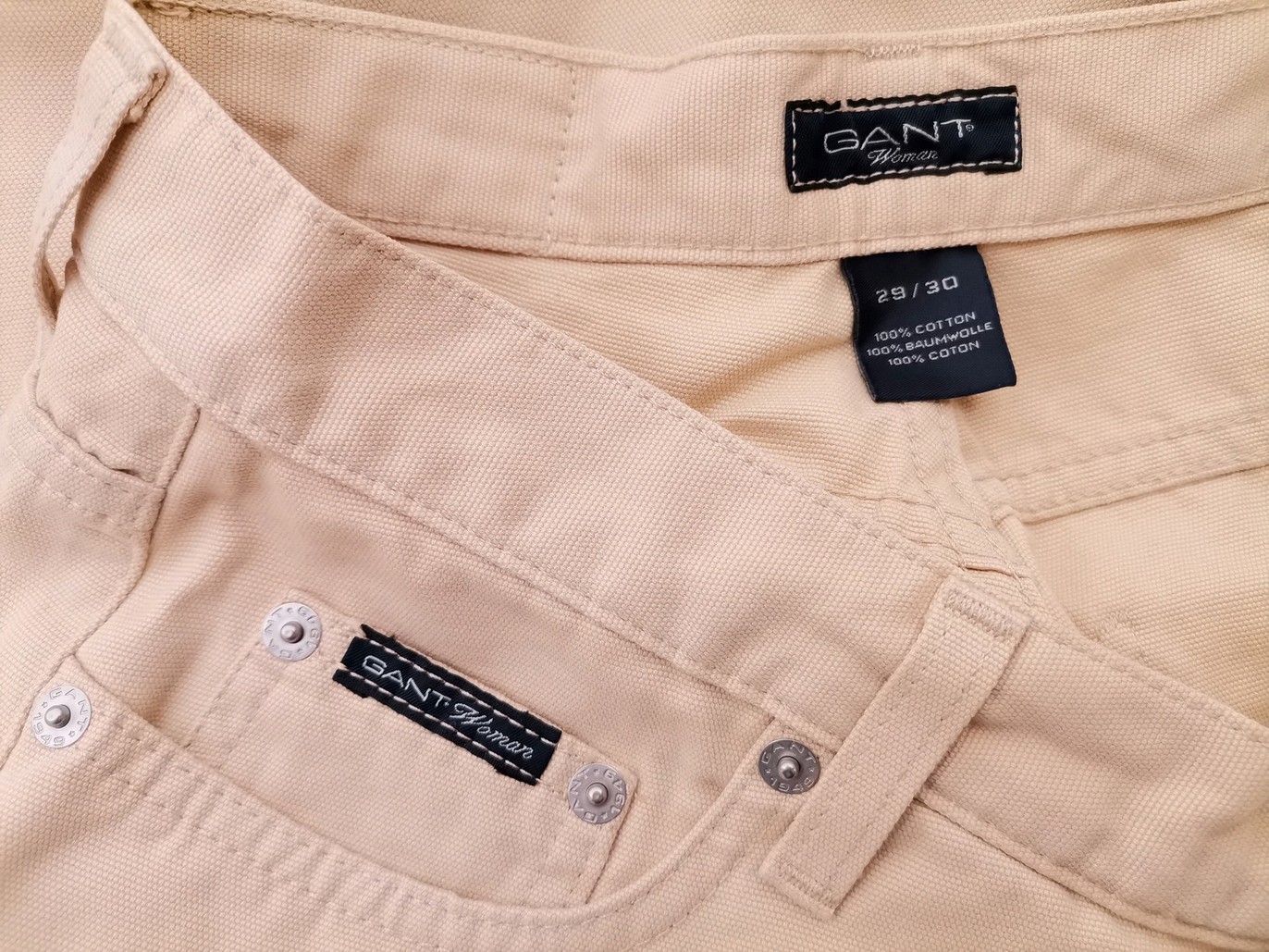 Gant Size W29 L30 Color Pudrowy Spodnie Jeansy Fabric Bawełna 100%