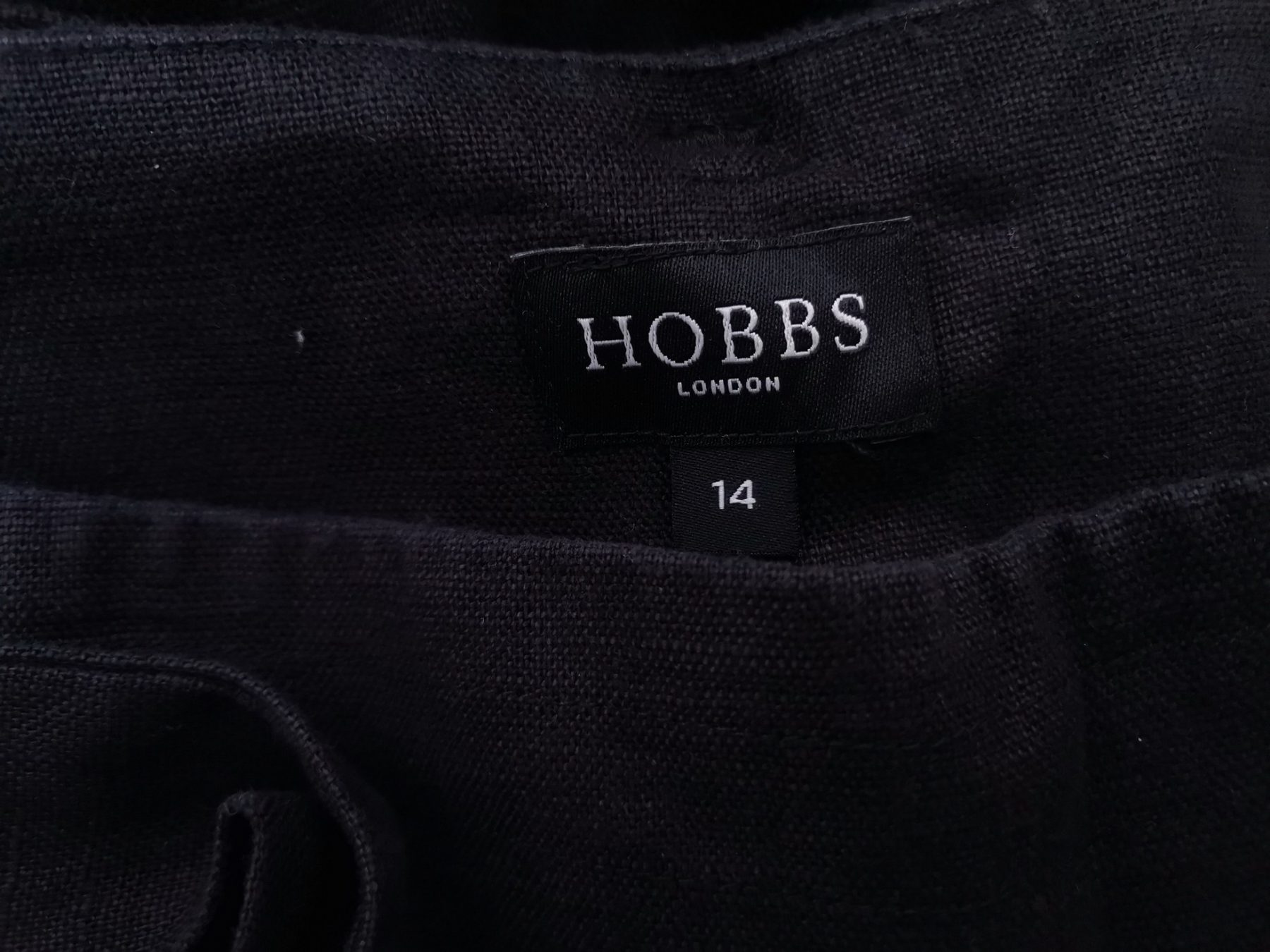 Hobbs London Size 14 (42) Color Czarny Spodnie Casual Fabric Len 100%