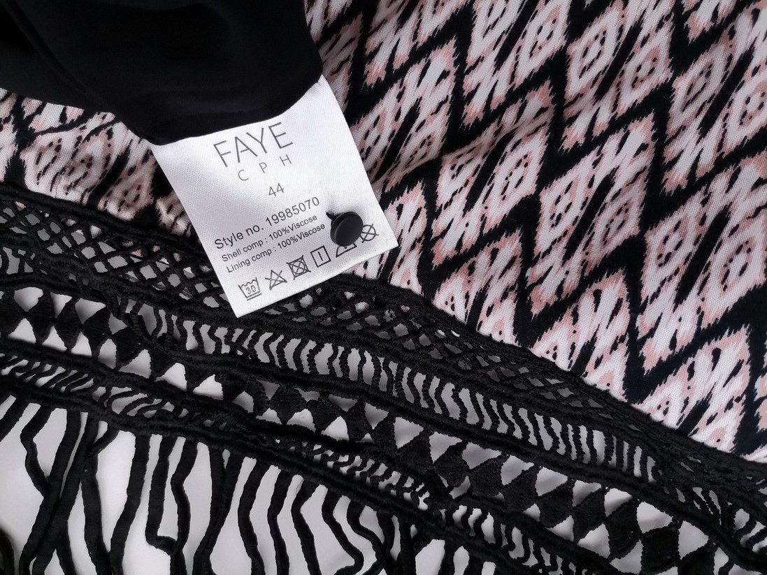 FAYE Size 44 Color Czarny Okrągły dekolt Sukienka Prosta Bezrękawnik Midi Fabric Wiskoza 100%