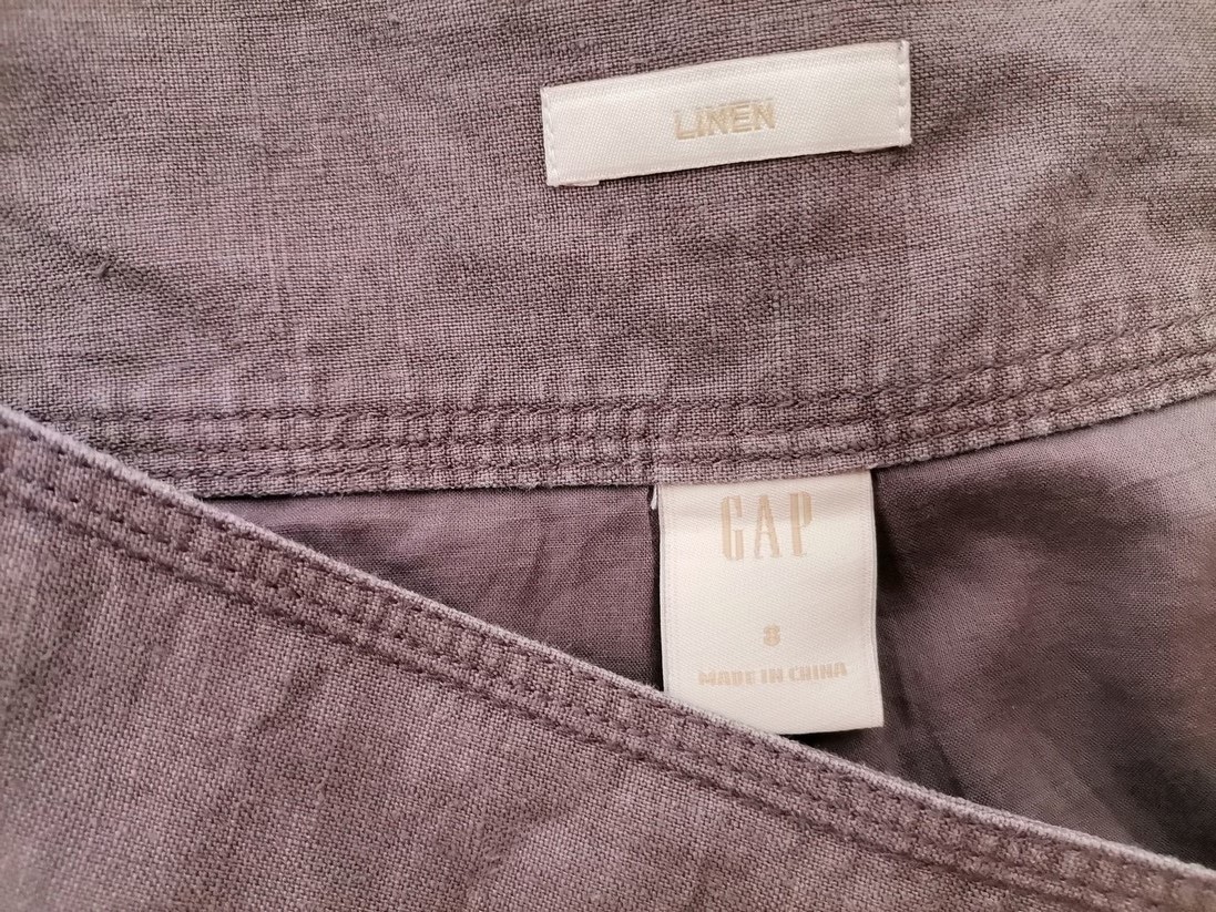 Gap Size 8 (36) Color Szary Spódnica Trapezowa Do Kolan Fabric Len 100%