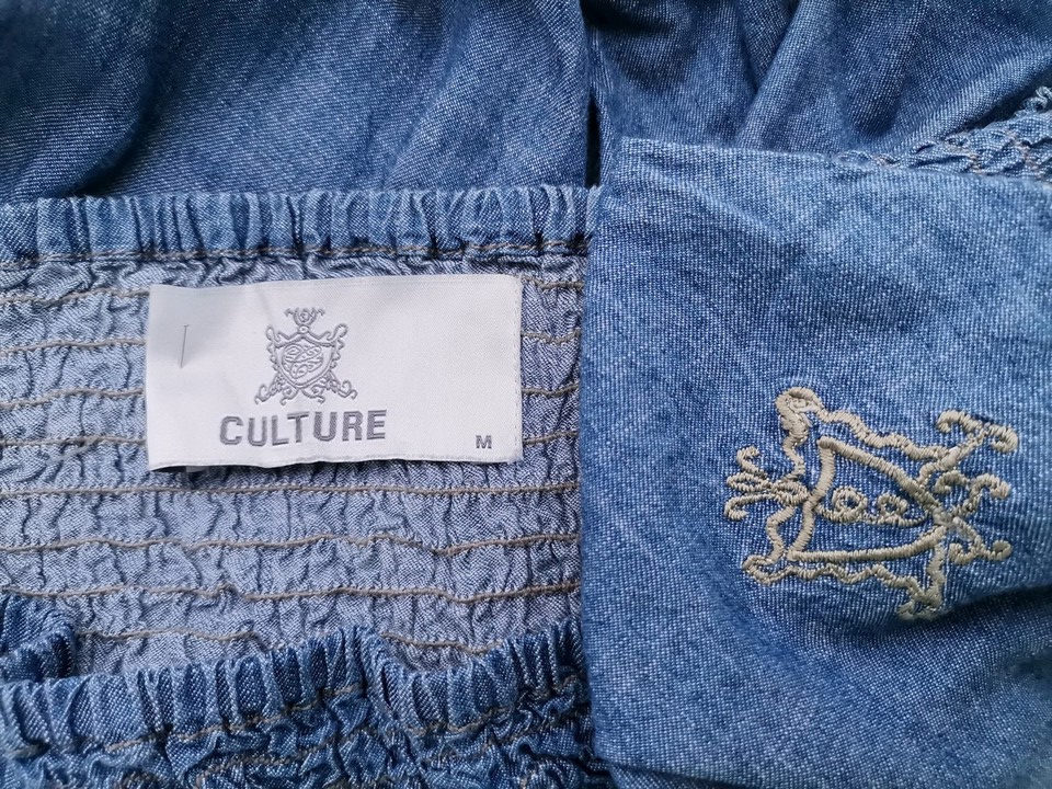 Culture Size M Color Niebieski Spodnie Alladynki Fabric Bawełna 100%