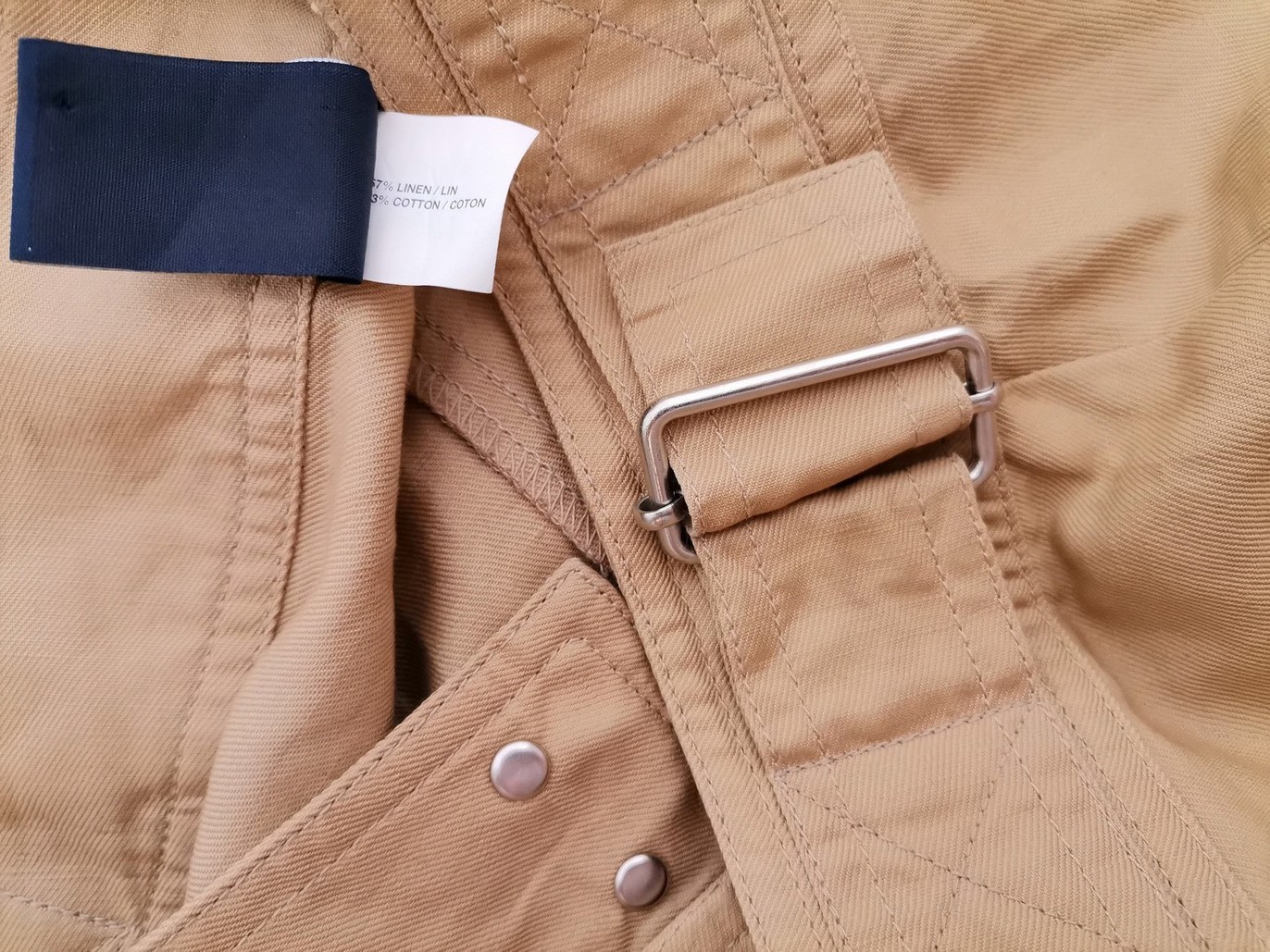 Gap Size 8 (36) Color Beżowy Spódnica Prosta i Ołówkowa Do Kolan Fabric Len