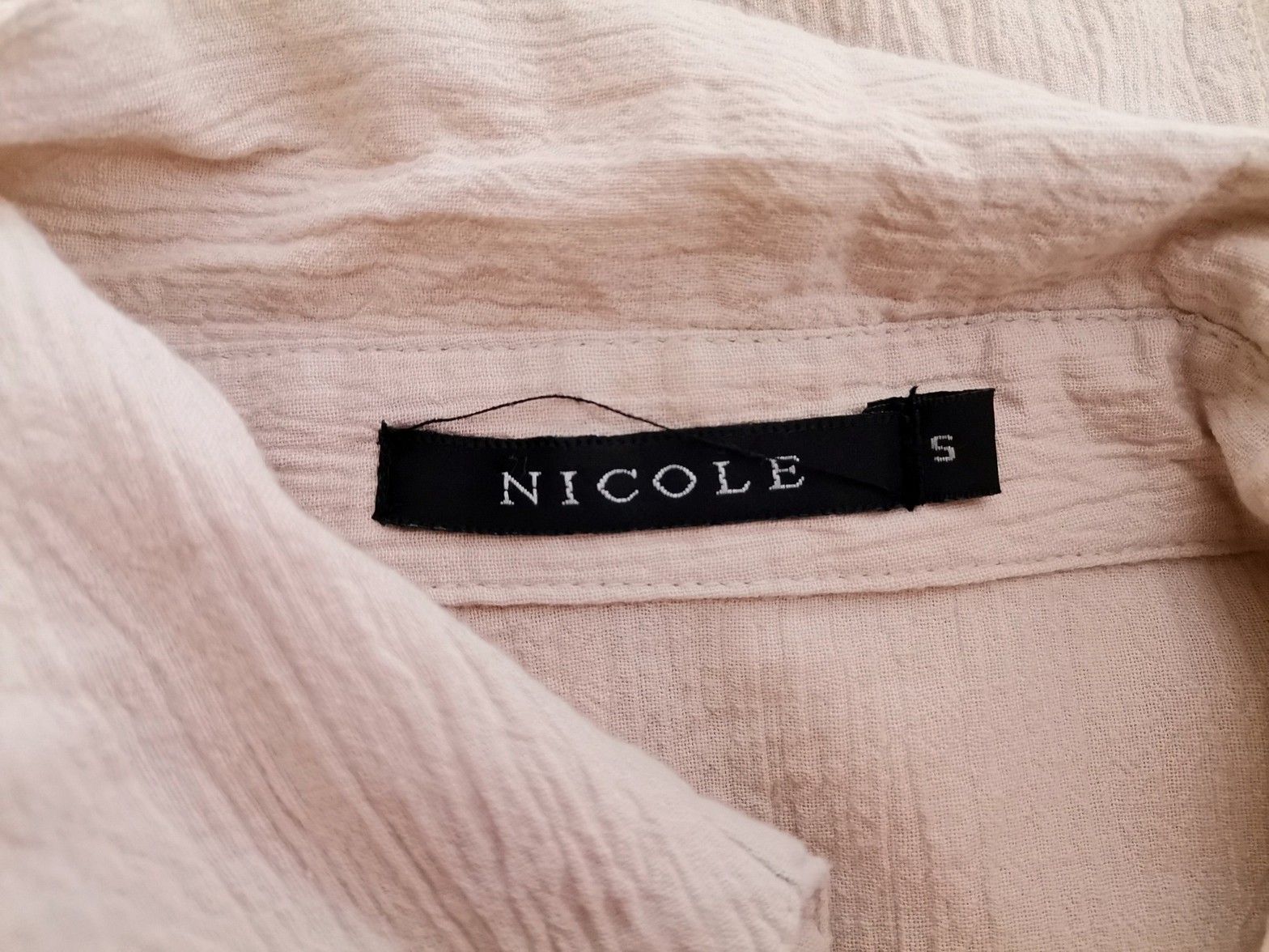 Nicole Size S Color Beżowy Kołnierz Bluzka Zapinana Krótki rękaw Fabric Bawełna 100%