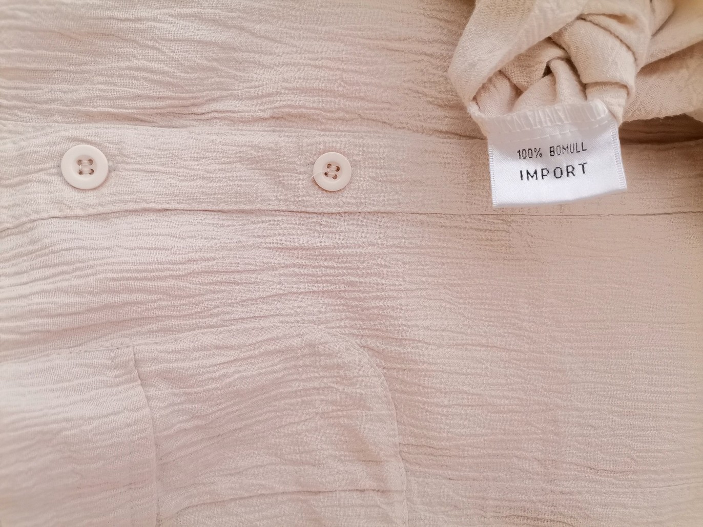 Nicole Size S Color Beżowy Kołnierz Bluzka Zapinana Krótki rękaw Fabric Bawełna 100%