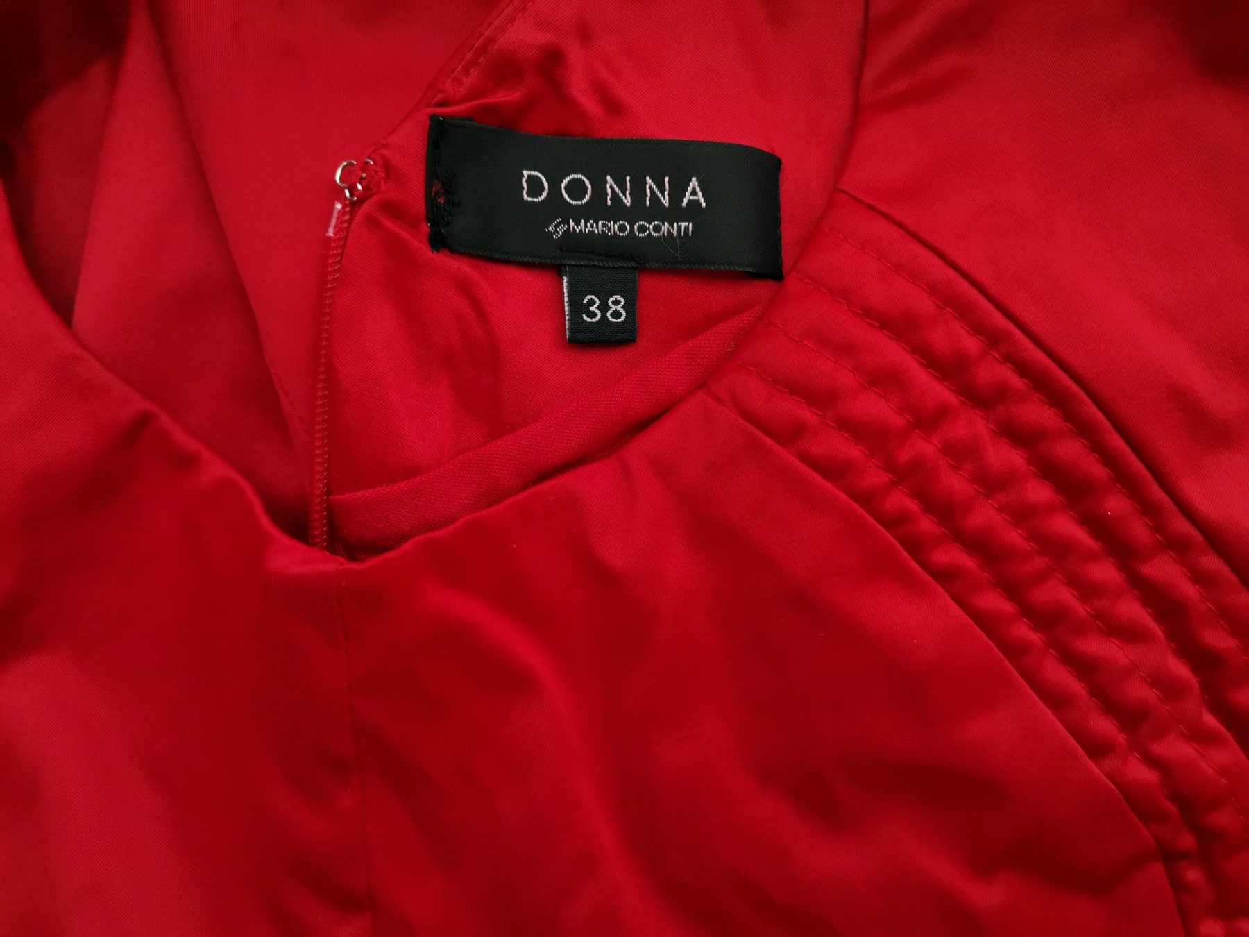 DONNA by MARIO CONTI Size 38 Color Czerwony W serek Sukienka Ołówkowa Bezrękawnik Do Kolan